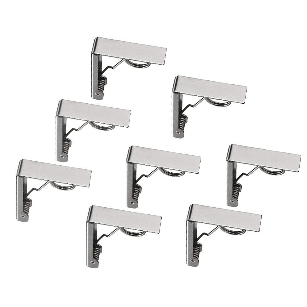 Apofly 8PCS Stainless Steel Spring Loaded Tablecloth Clips - Heavy Duty Flexible Table Cover Clamps for Picnic, Party, and Outdoor Dining - Secure Tablecloths on Windy Days