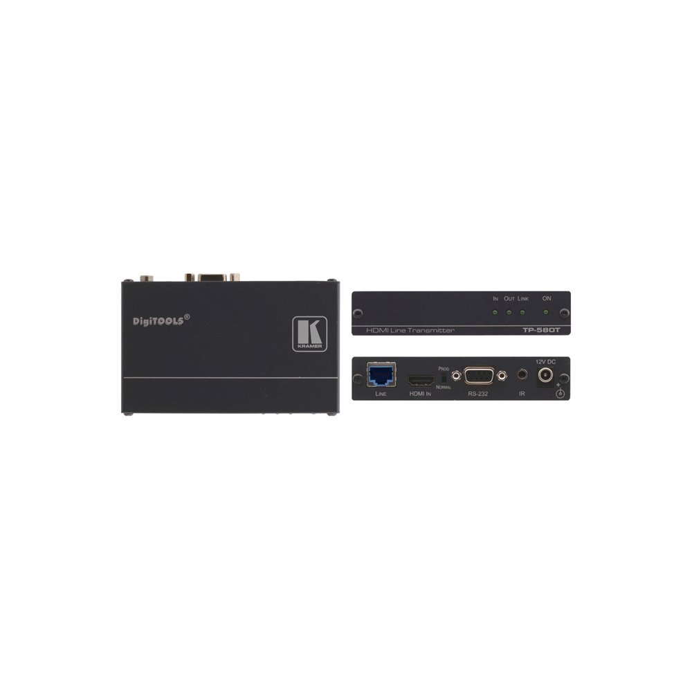 Kramer Electronics TP-580T HDBaseT Transmitter - HDMI, Bidirectional RS-232 & IR Extender over Twisted Pair for Home Theater & Professional AV Systems