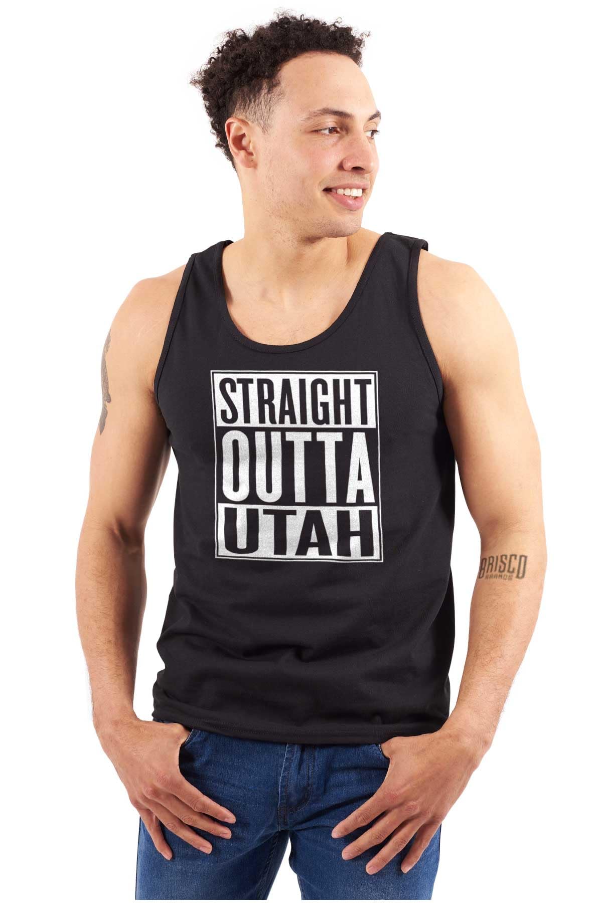 Funny Straight Outta Utah Souvenir Tank Top T-Shirt for Men & Women - Perfect for Travel, Gifts & Casual Wear
