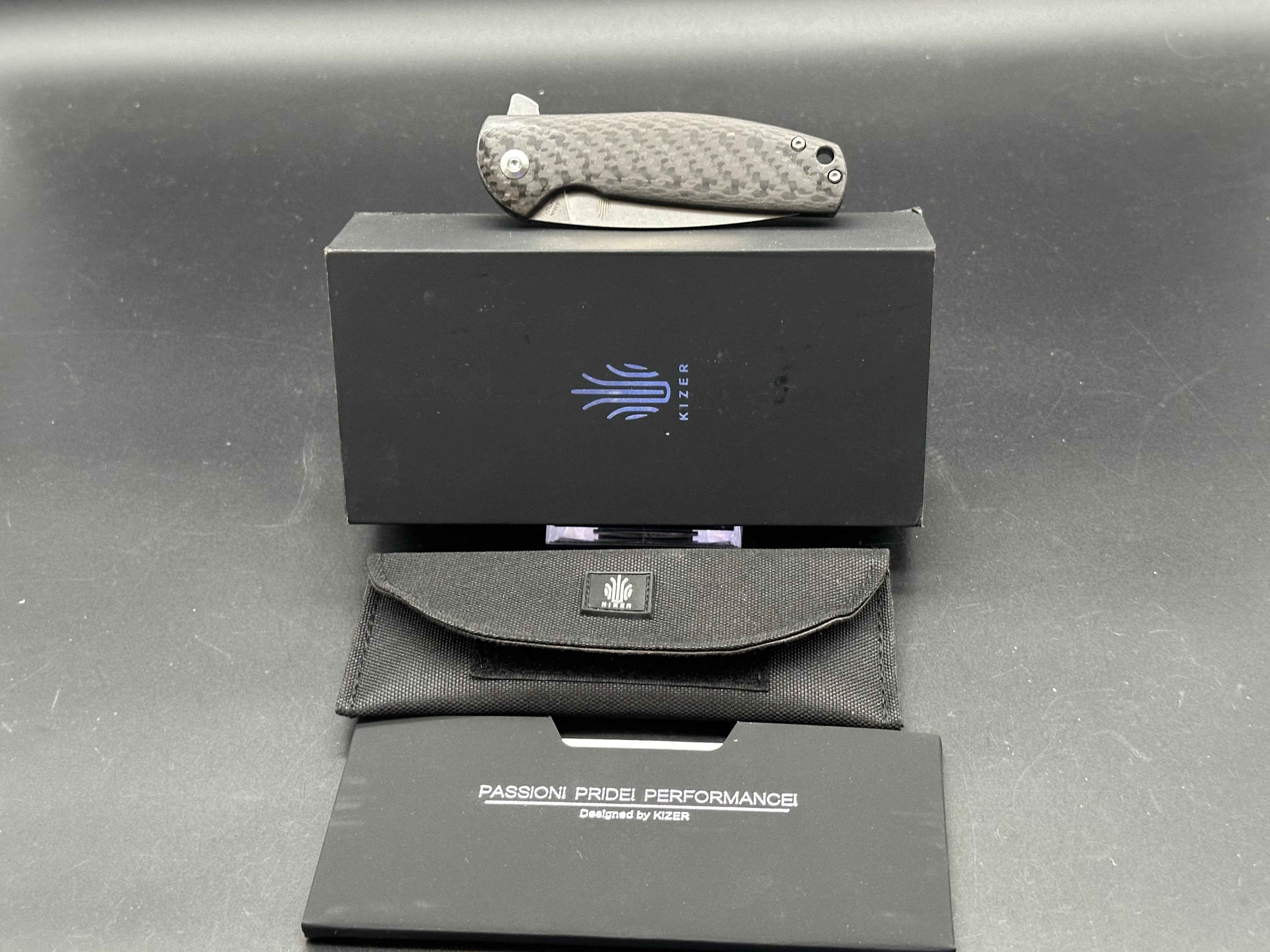 Kizer Gemini CF Folding Knife - 3.125