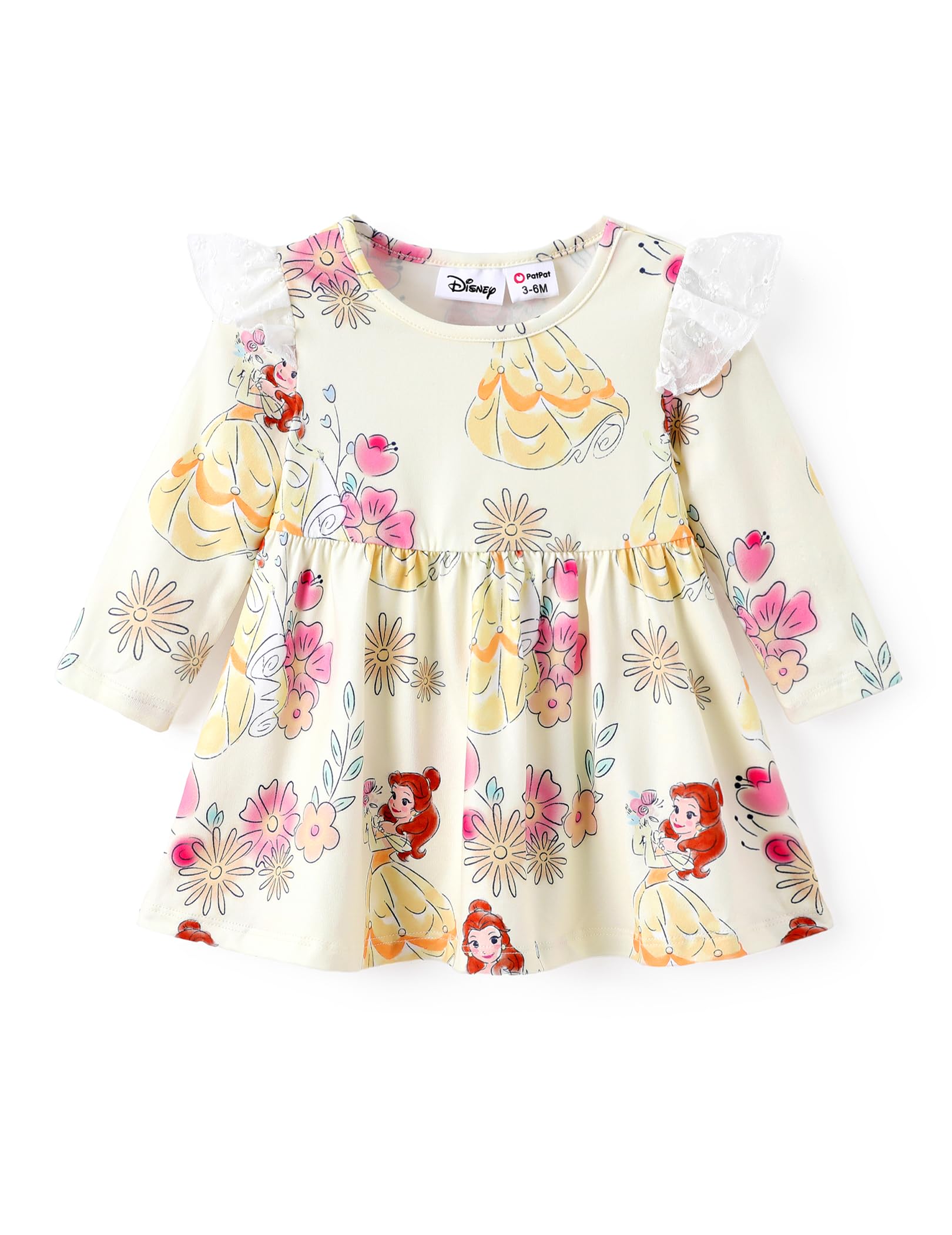 Disney Princess Cinderella Ariel Frozen Elsa Ruffle Sleeve Dress for Baby & Toddler - Minnie & Mickey Mouse Costume for Birthday Party, Halloween & Dress Up Play