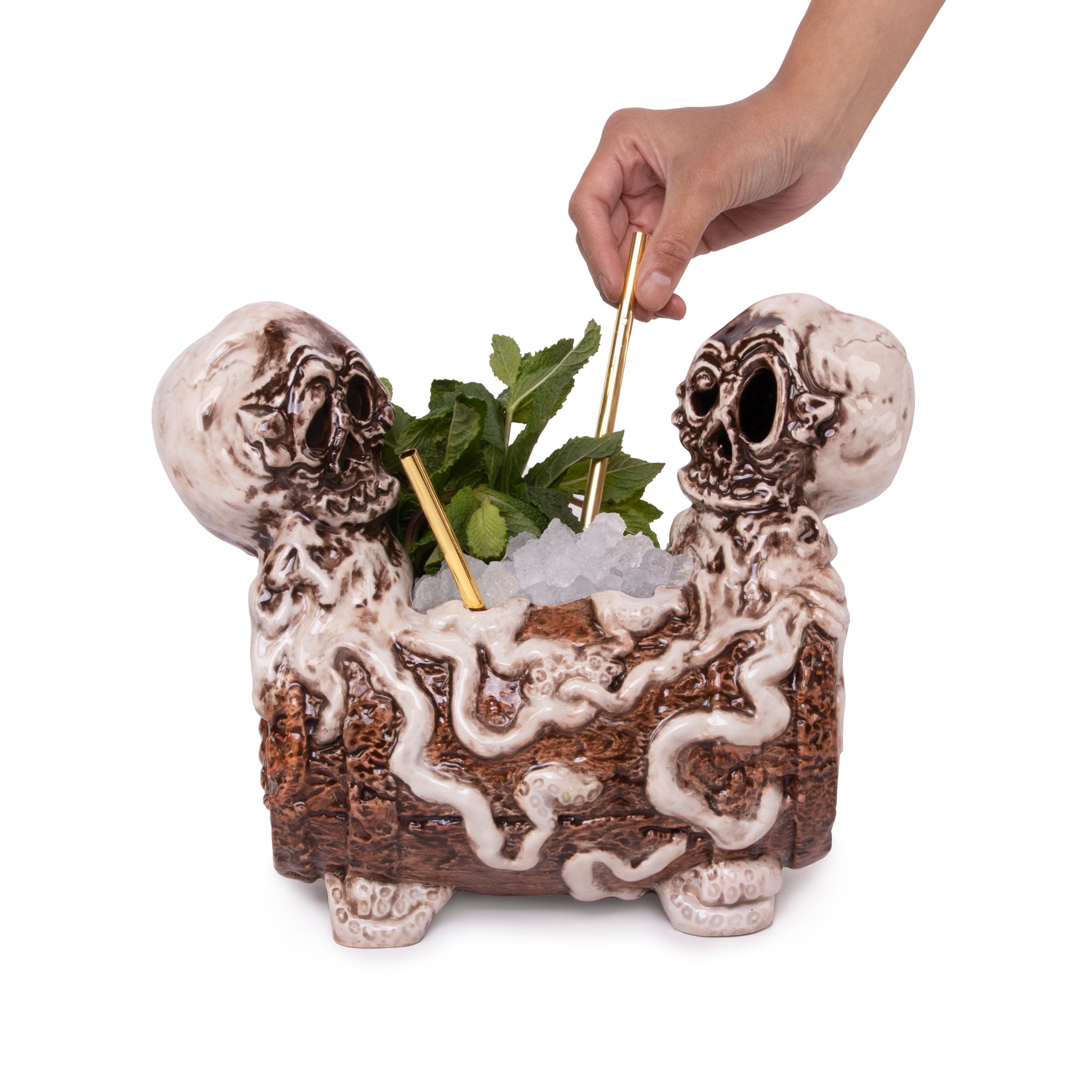 BEACHBUM BERRY DEEP SIX COMMUNAL CERAMIC BOWL - 40oz Large Serving Bowl for Tropical Cocktails, Party Punch, and Beach-Themed Gatherings