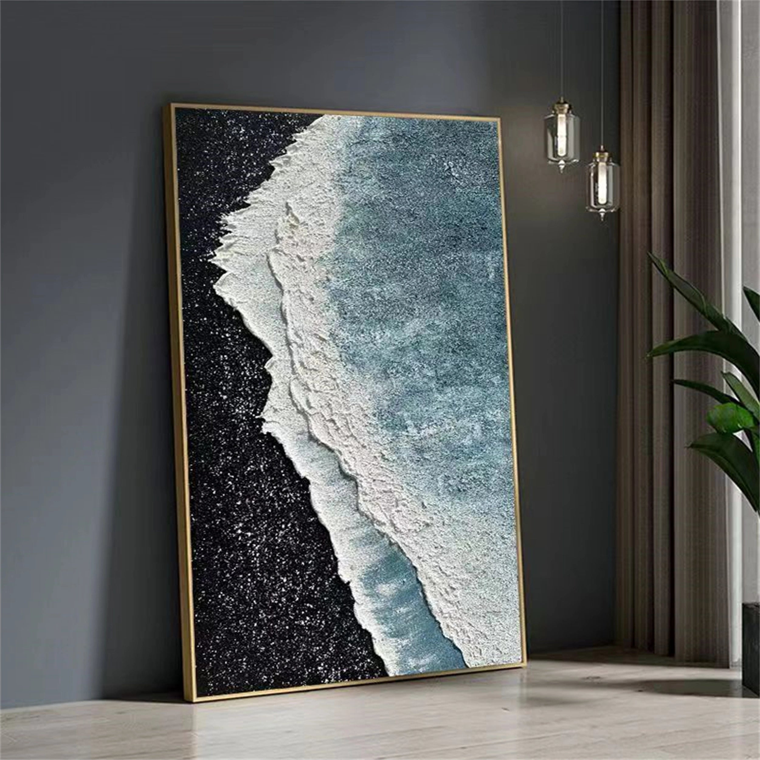 Ocean and Sky Painting #OS 047 - Handmade Canvas Wall Art for Home Decor, Office & Living Room - Stunning Seascape Artwork for Coastal & Nautical Themed Interiors