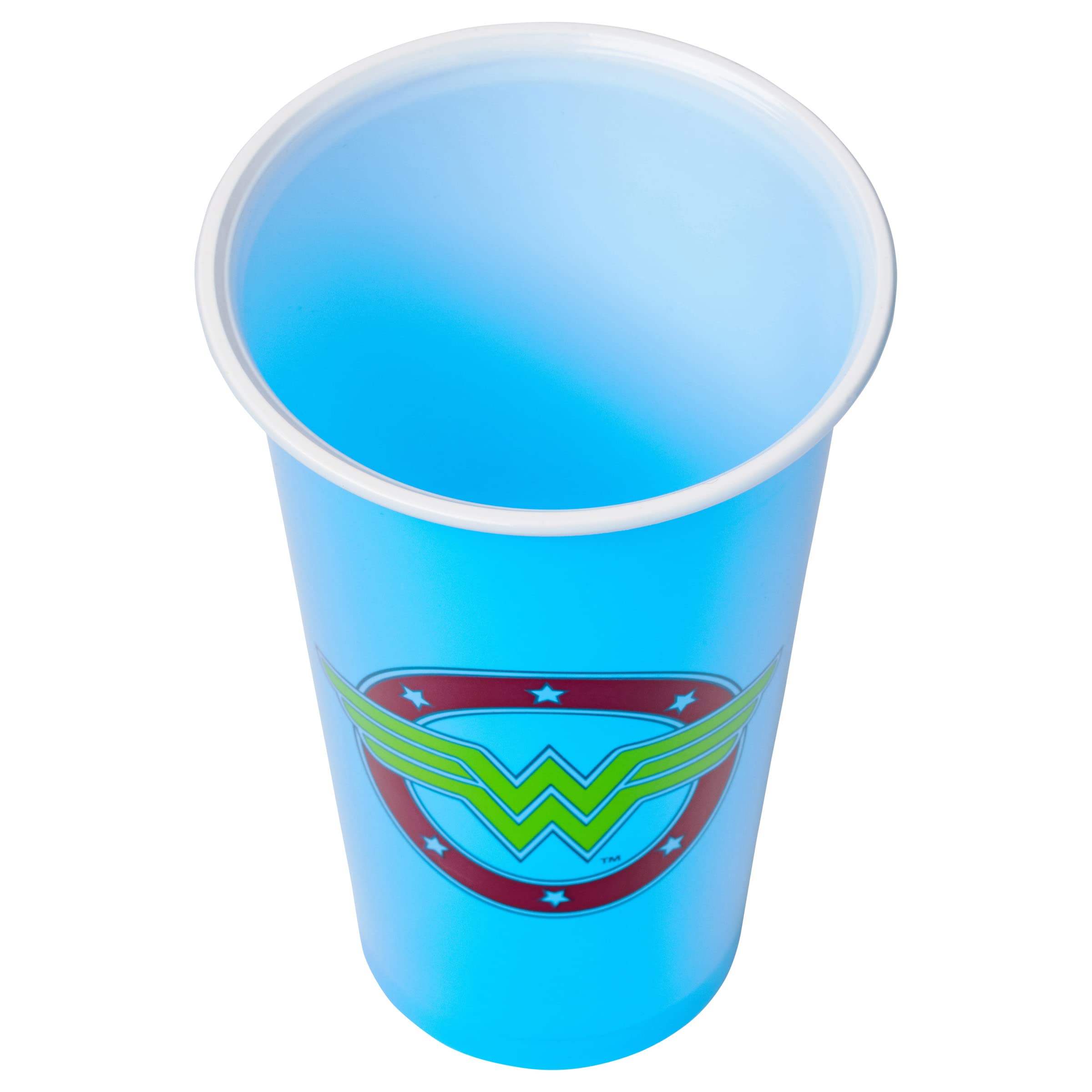 DC Comics Wonder Woman 20-Pack 18oz Disposable Plastic Cups - Superhero Themed Party Supplies for Birthdays, BBQs & Comic Con Events