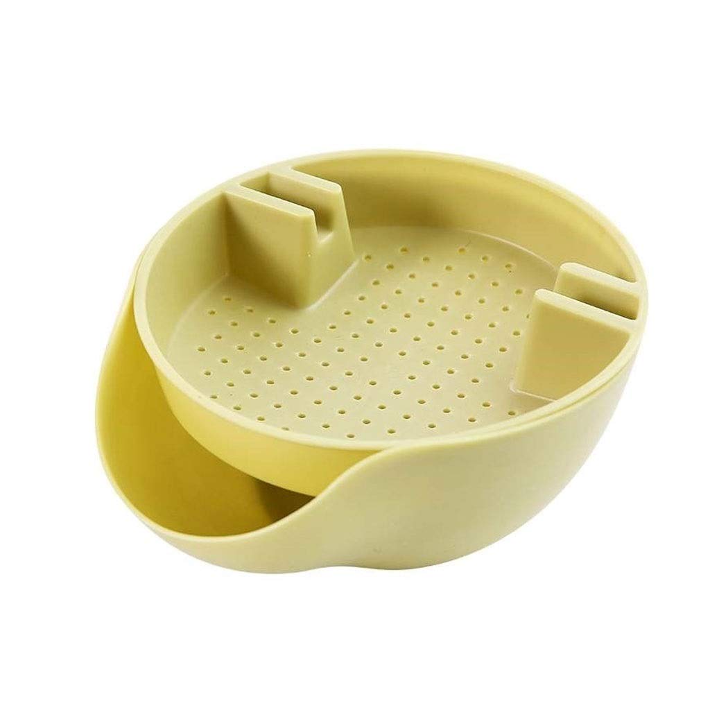 Double Layer Snack Storage Bowl - Creative Dry Fruit Containers, Seeds Organizer, Garbage Holder Plate with Phone Stand | Perfect for Kitchen Counter, Office Desk, Party Serving & Home Organization (Color: A)