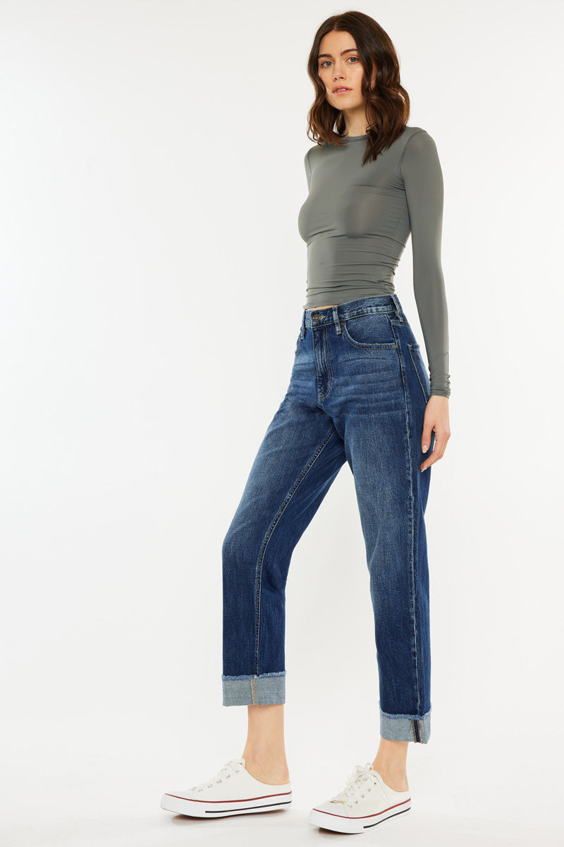 Finley Essentials High Rise Straight Leg Jeans for Women - Comfortable & Stretchy Denim Pants - Perfect for Casual Wear, Office & Everyday Outfits