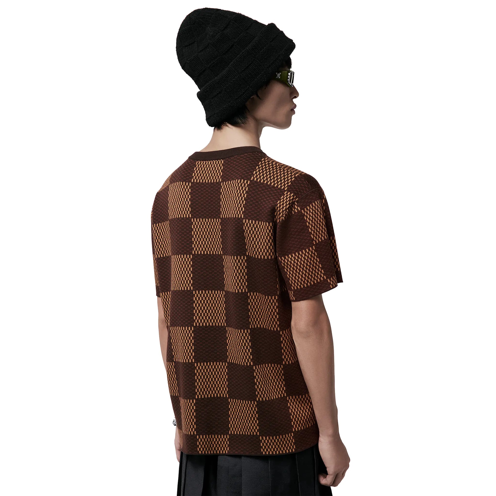 Louis Vuitton Damier LV Crystal Patch Brown T-Shirt for Men - Stylish Luxury Graphic Tee for Casual Wear & Street Fashion