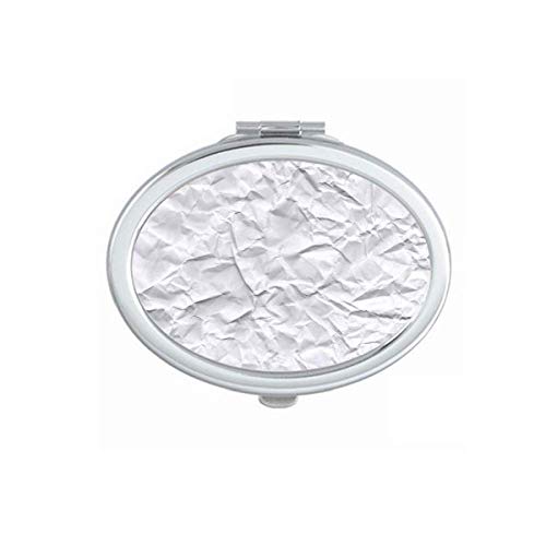 DIYthinker Portable Folding Double-Sided Makeup Mirror with Elegant White Irregular Puckered Design - Perfect for Travel, Home Vanity & Professional Makeup Artists