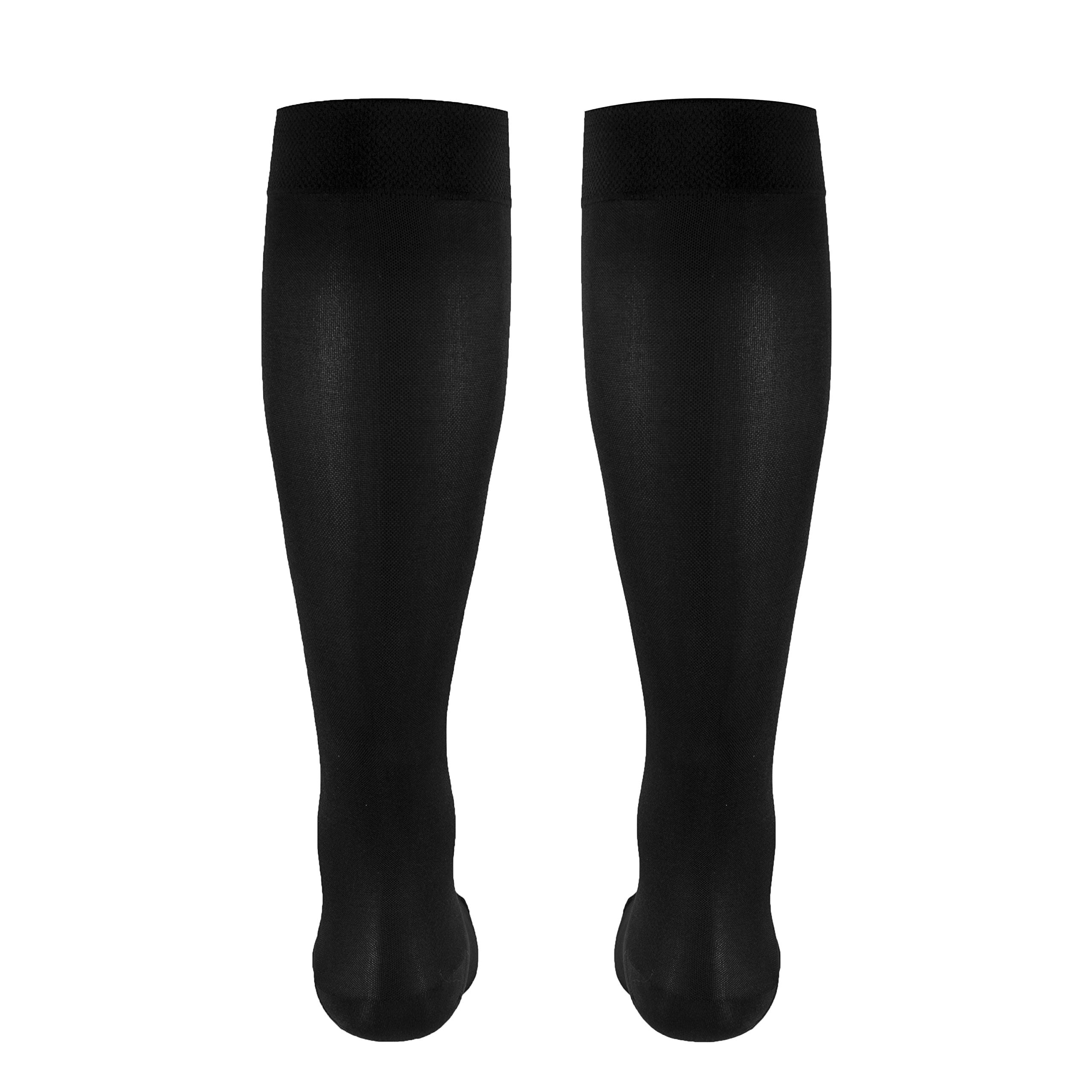 Truform Women's 20-30 mmHg Knee High Compression Stockings - Closed Toe Opaque Black Small | Medical Support Socks for Varicose Veins, Circulation & Travel Comfort