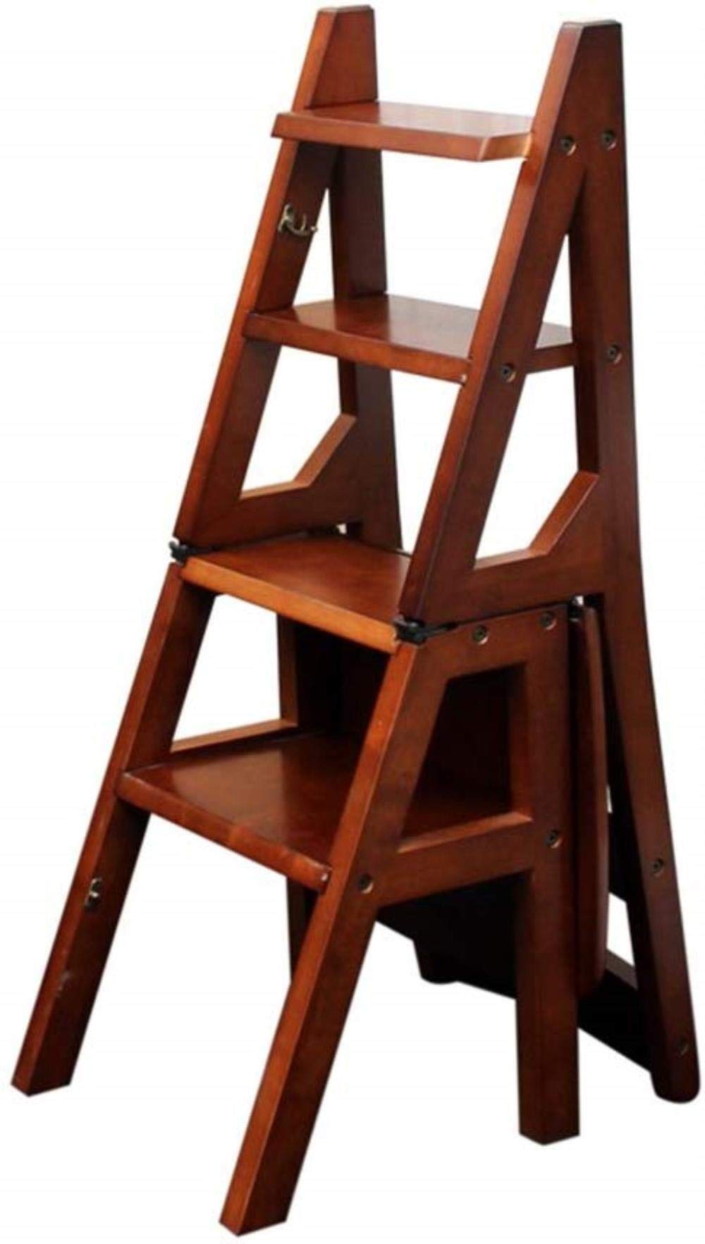 FADUNI Wooden Step Stool for Adults - Foldable American Ladder Stool, Solid Wood Climbing Stool for Indoor Use, Multipurpose Flower Stand Stool - Perfect for Kitchen, Bathroom & Home Decor