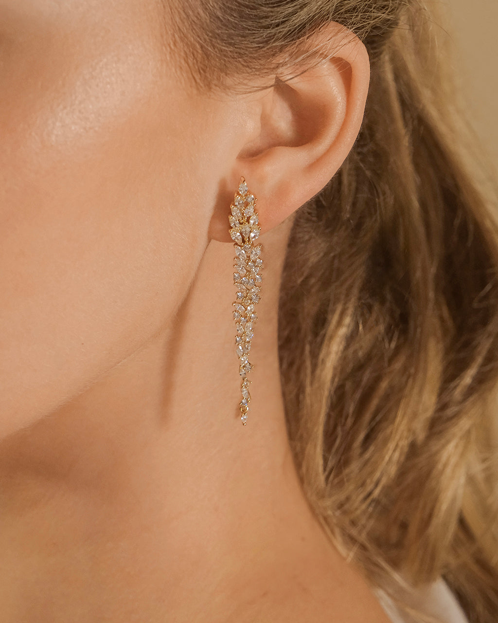 Shay CZ Linear Drop Earrings for Women – Elegant Cubic Zirconia Dangle Earrings for Party, Wedding & Evening Wear | Hypoallergenic & Lightweight Fashion Jewelry Gift