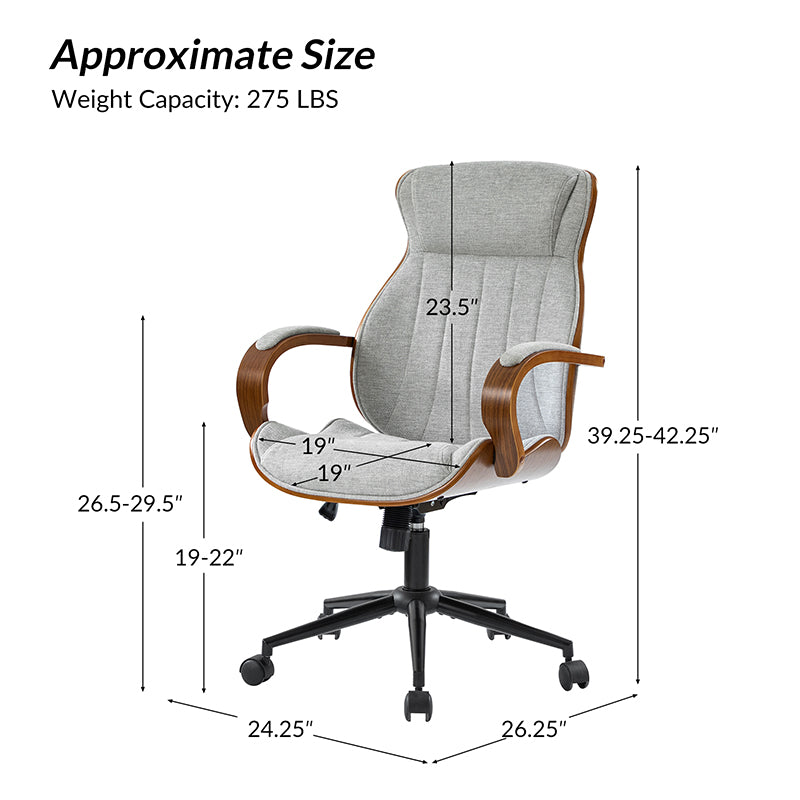 Amparo Executive Ergonomic Office Chair - High Back Mesh Computer Chair with Lumbar Support - Adjustable Swivel Task Chair for Home & Office Workspace - Perfect for Long Hours Sitting & Back Pain Relief