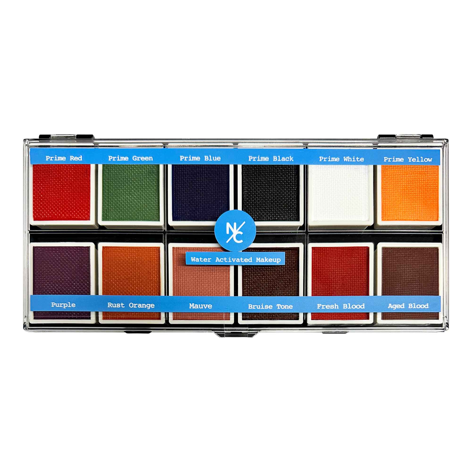 12 Color FX Water Activated Palette - Professional Face & Body Paint for Halloween, Cosplay & Theater - Safe for Kids & Adults - Easy to Use & Wash Off