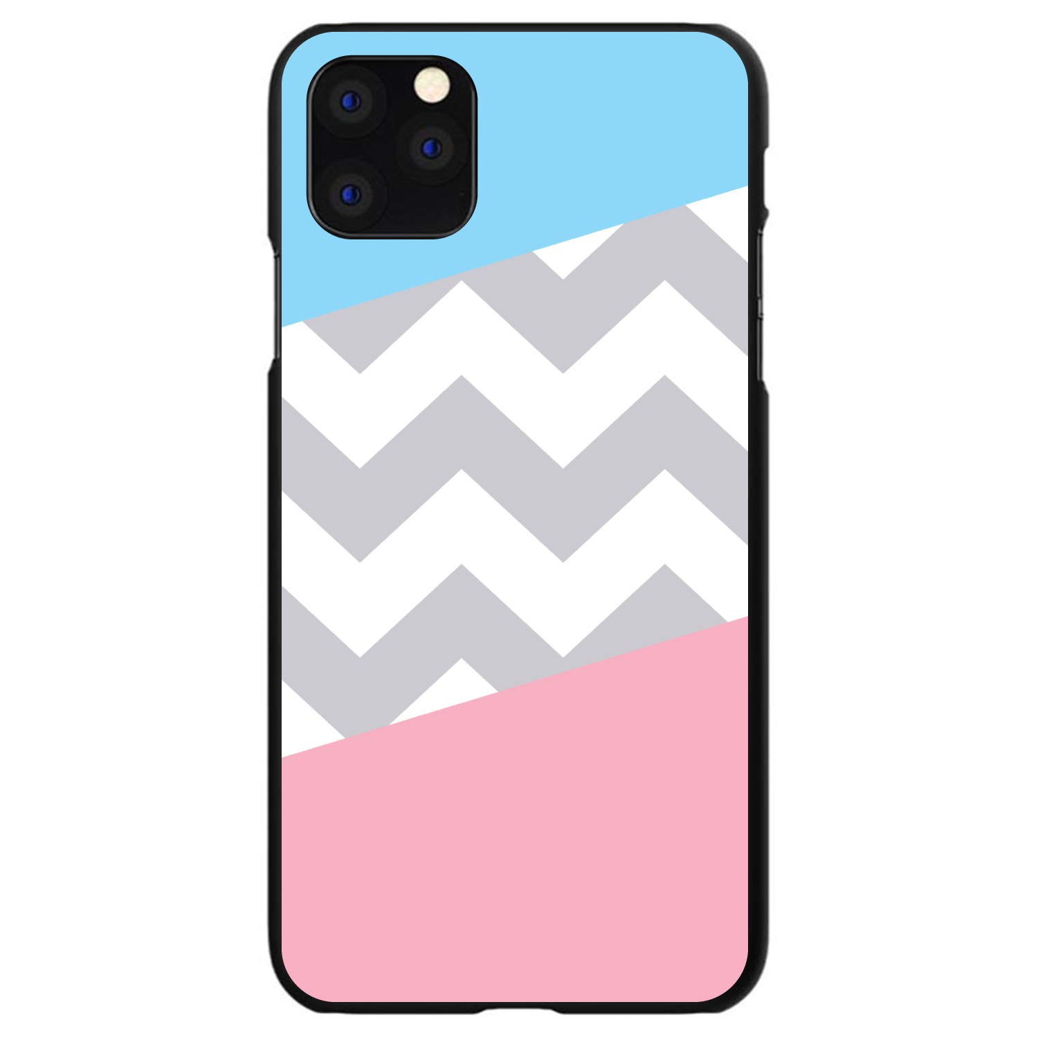 DistinctInk Ultra Slim Hard Plastic Case for iPhone 13 Pro Max (6.7 Inch) - Custom Protective Cover with Chevron Stripes Pattern in Black, Pink, Blue, Grey - Perfect for Everyday Use, Travel & Office Protection