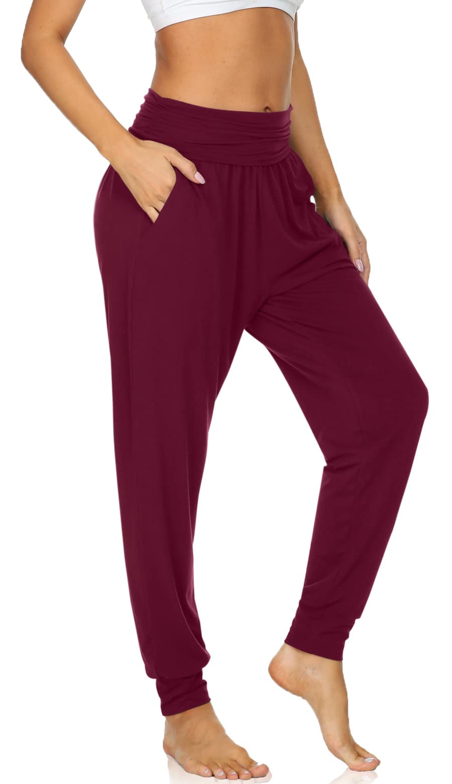 UEU Women's Cozy Yoga Joggers Pants - Loose Fit Workout Sweatpants with Pockets for Yoga, Running, Gym & Lounge Wear - Soft Comfortable Casual Pants for Women
