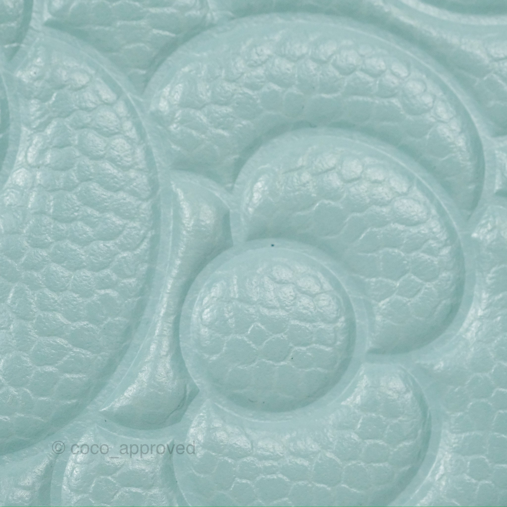 Chanel Camellia Embossed Round Clutch With Chain - Tiffany Blue Caviar Leather Crossbody Bag for Women | Perfect for Evening Parties, Weddings & Special Occasions