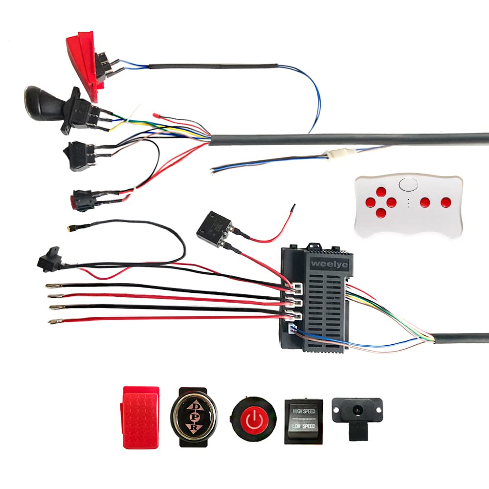 12V DIY Power Wheel Modification Kit - High Power Electric Car Wiring Harness & 2.4G Remote Control Set by Weelye - Replacement Parts for Kids Ride-On Cars - Perfect for Upgrading Children's Electric Vehicles at Home or Outdoor Play