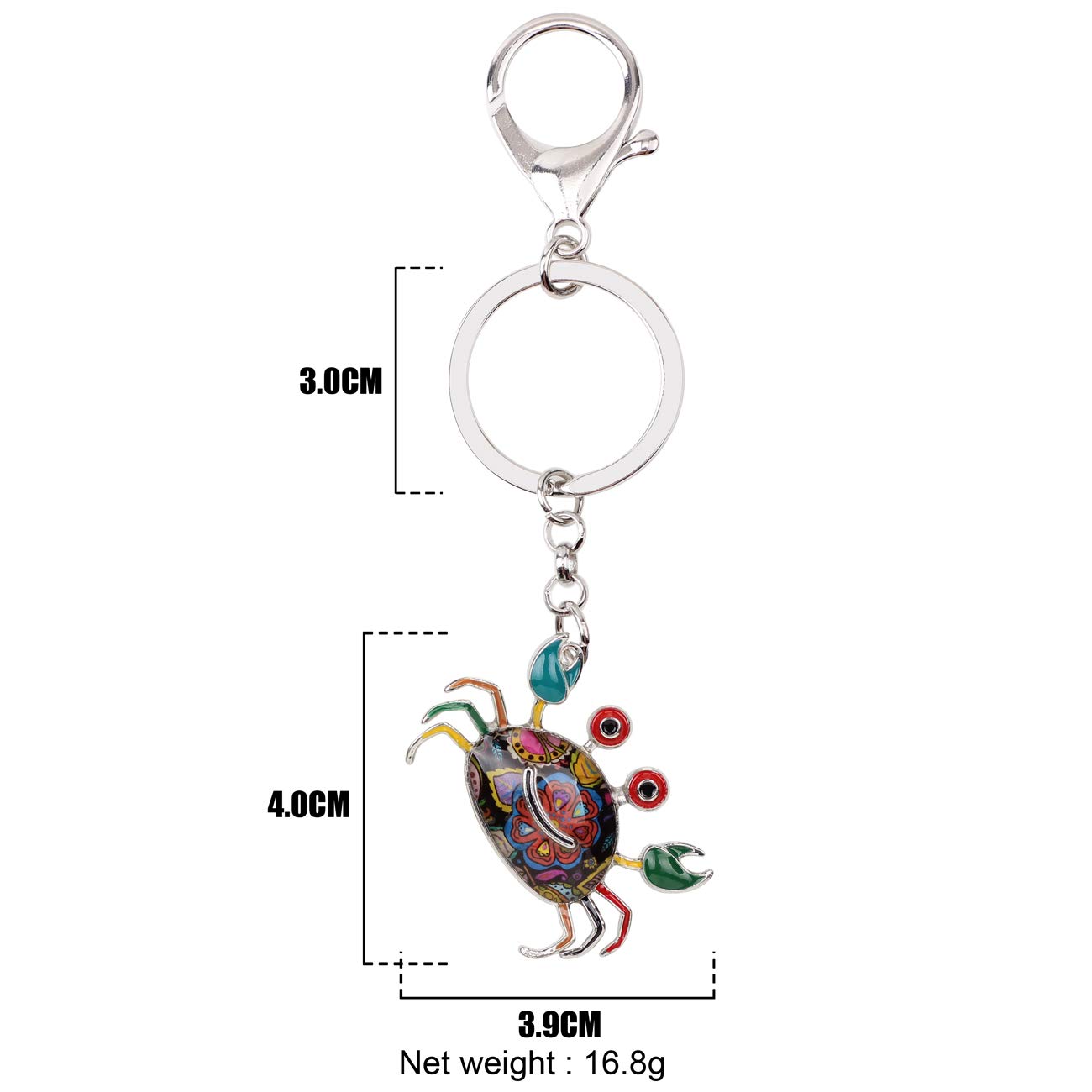 WEVENI Stylish Metal Alloy Crab Keychain - Fashionable Ocean Jewelry Key Ring for Women, Perfect for Handbags, Backpacks & Gift Giving - Beach Theme Accessories