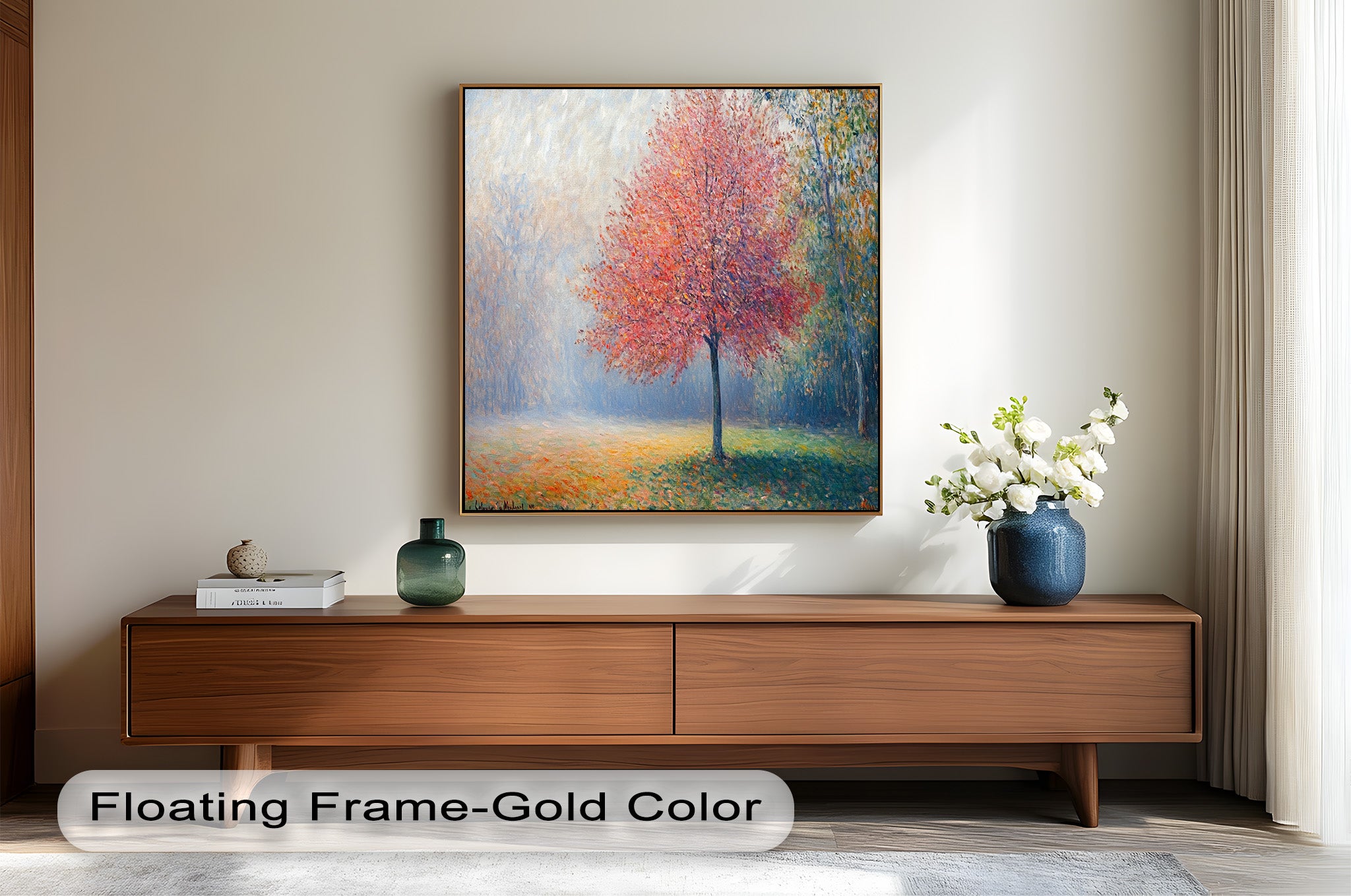 Autumn Radiance Impressionist Oil Painting - Handmade Landscape Artwork for Home Decor, Office Wall, Living Room & Gift