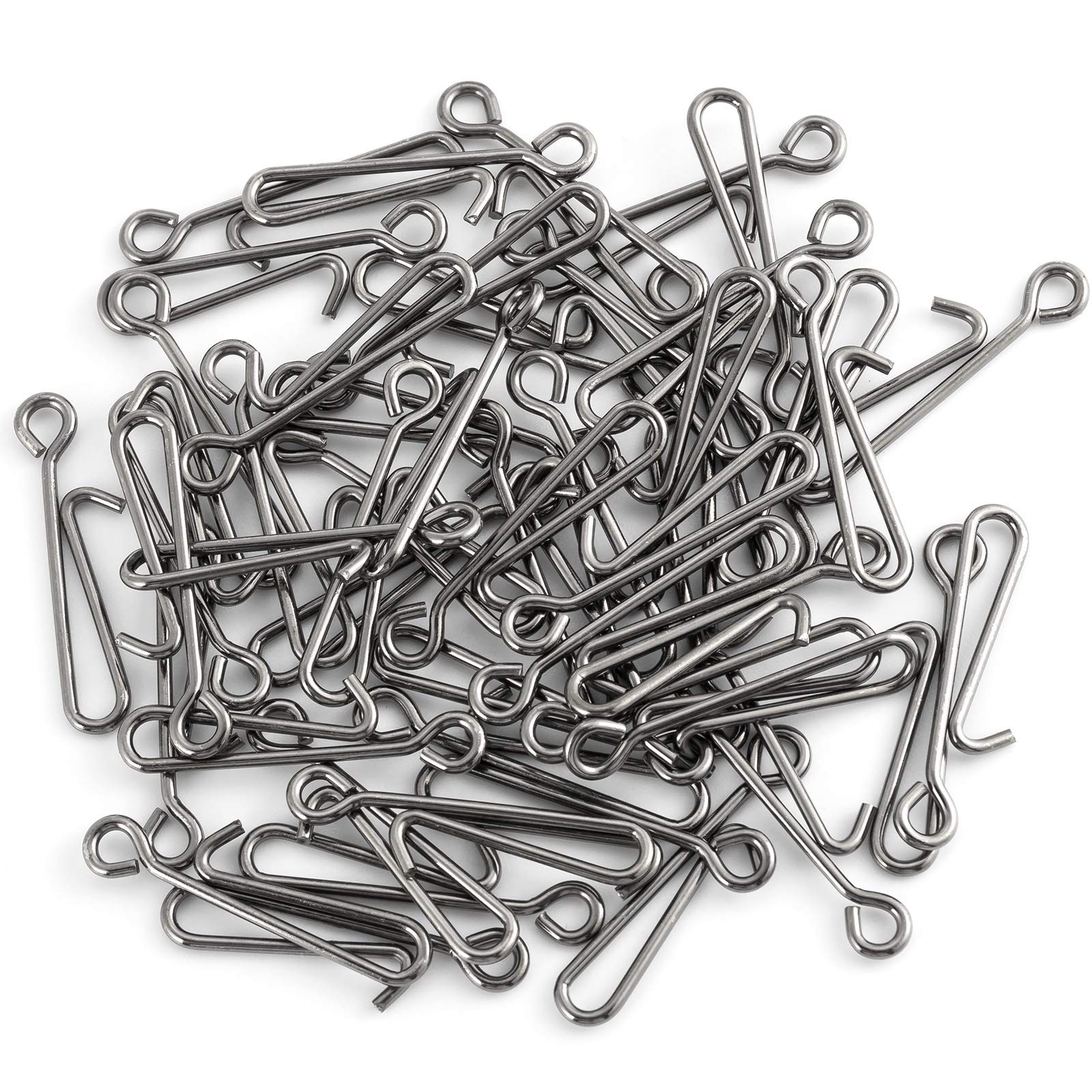 **Dr.Fish 50 Pack Stainless Steel Quick Change Fishing Clips - Topwater Speed Clips for Crankbaits, Lure Hook Connectors - Freshwater & Saltwater Fishing Accessories - Perfect for Bass, Trout, and Walleye Fishing**