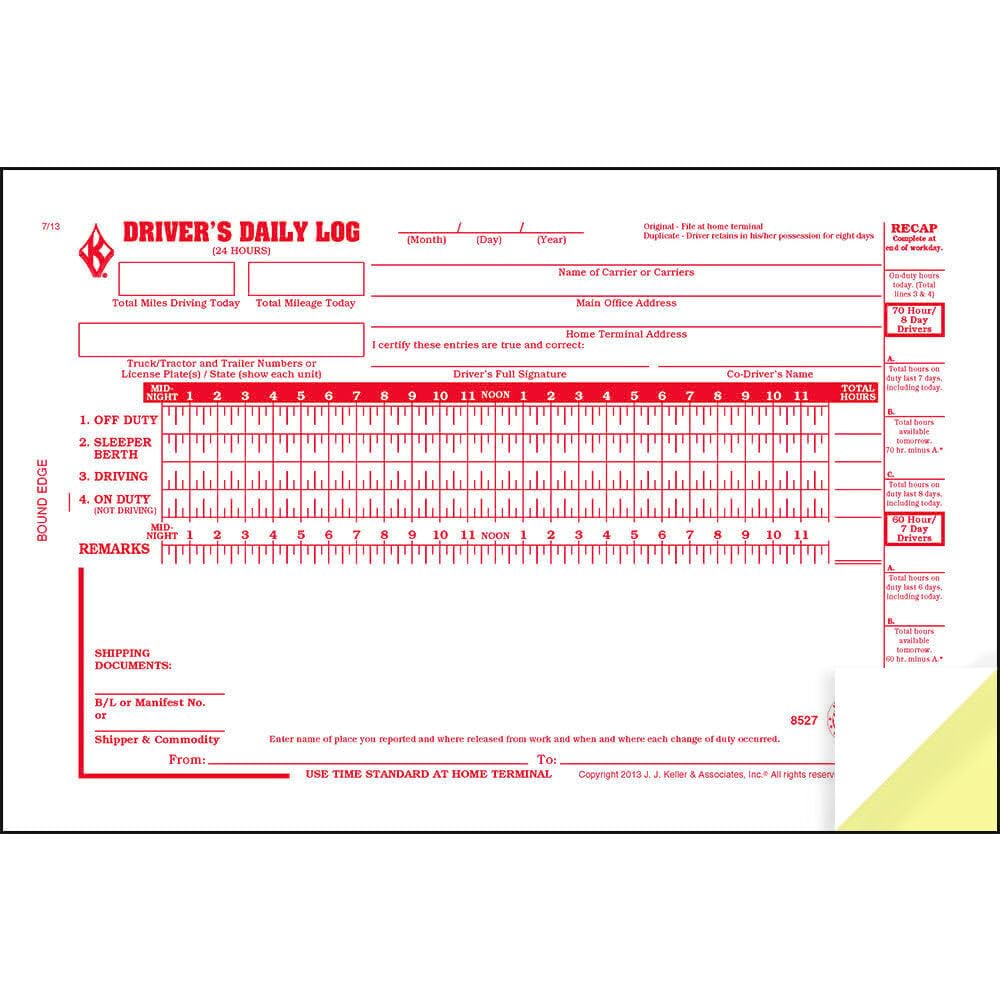 J. J. Keller Driver Daily Log Book 10-Pack - 8.5