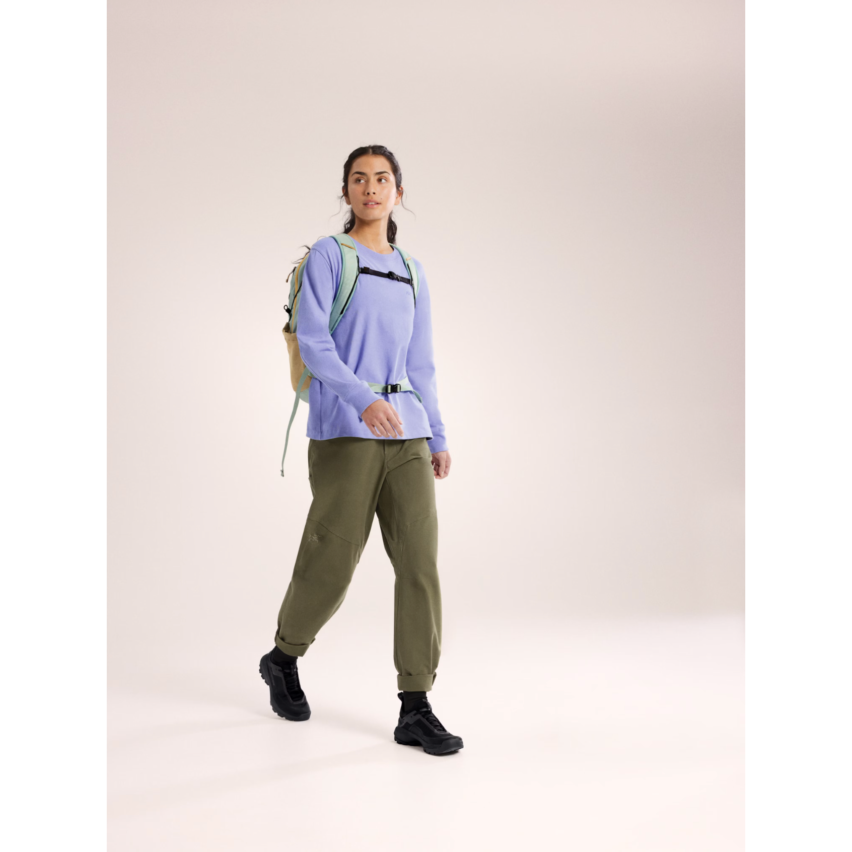 Arc'teryx Women's Kragg Cotton Long Sleeve Crew Neck Shirt - Breathable Hiking & Outdoor Activewear for Climbing, Camping & Travel