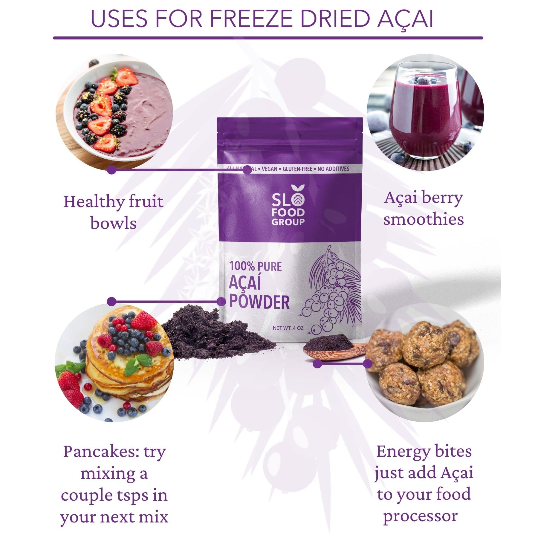 Premium Freeze Dried Acai Powder from Brazil - 100% Pure Organic Acai Berry Powder (8 oz) for Smoothies, Bowls & Superfood Drinks - Antioxidant-Rich Superfood Supplement