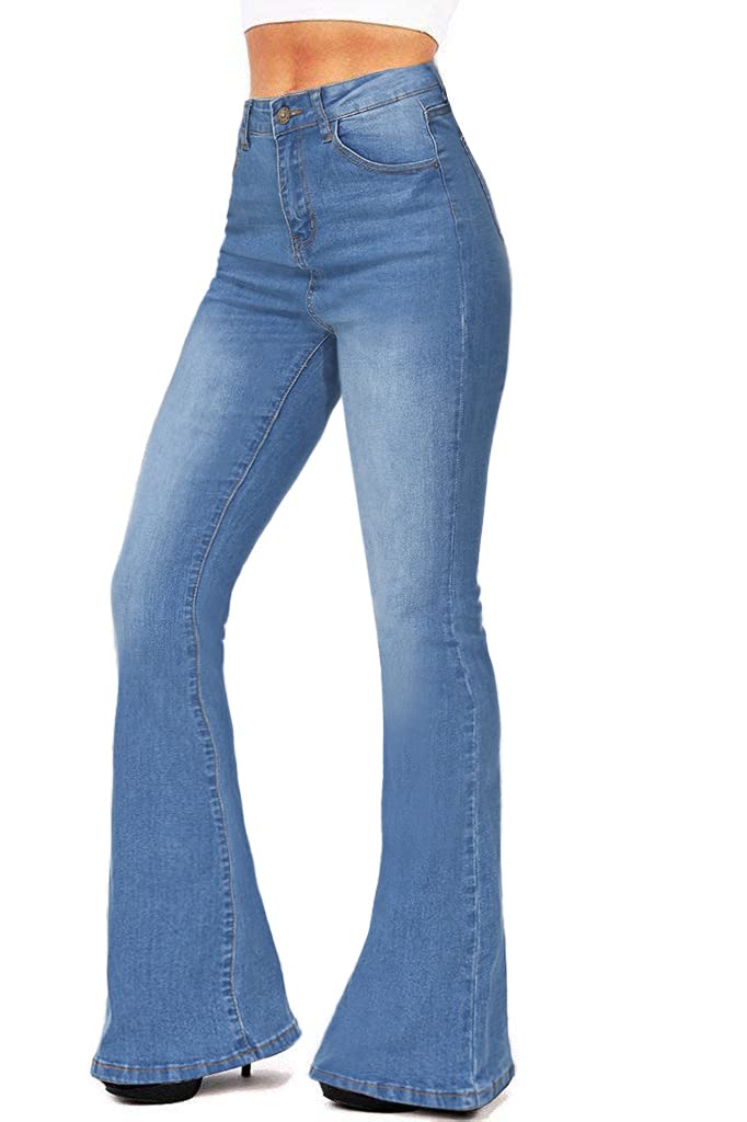 Women's High Waisted Bootcut Flare Jeans - Stretchy Slimming Bell Bottom Pants for Casual Wear & Night Out | KDF Denim Fashion