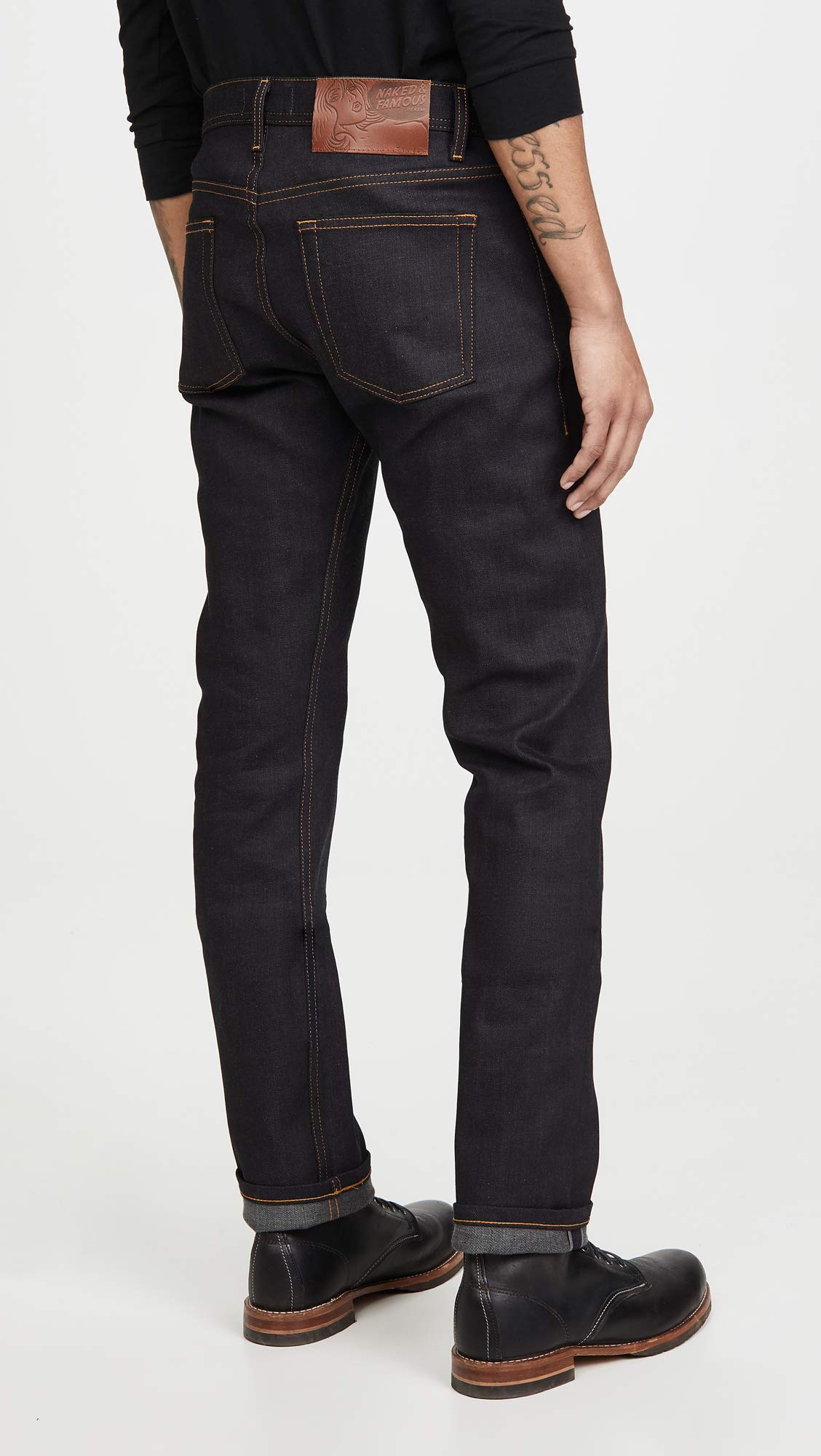 Naked & Famous Denim Men's Weird Guy Slim Tapered Fit Jean - Premium Raw Selvedge Denim for Casual Wear & Street Style