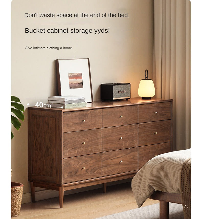 Solid Black Walnut & Oak Wood Drawer - Modern Porch Cabinet for Outdoor Storage & Entryway Organization | Perfect for Patio, Deck, and Garden Decor