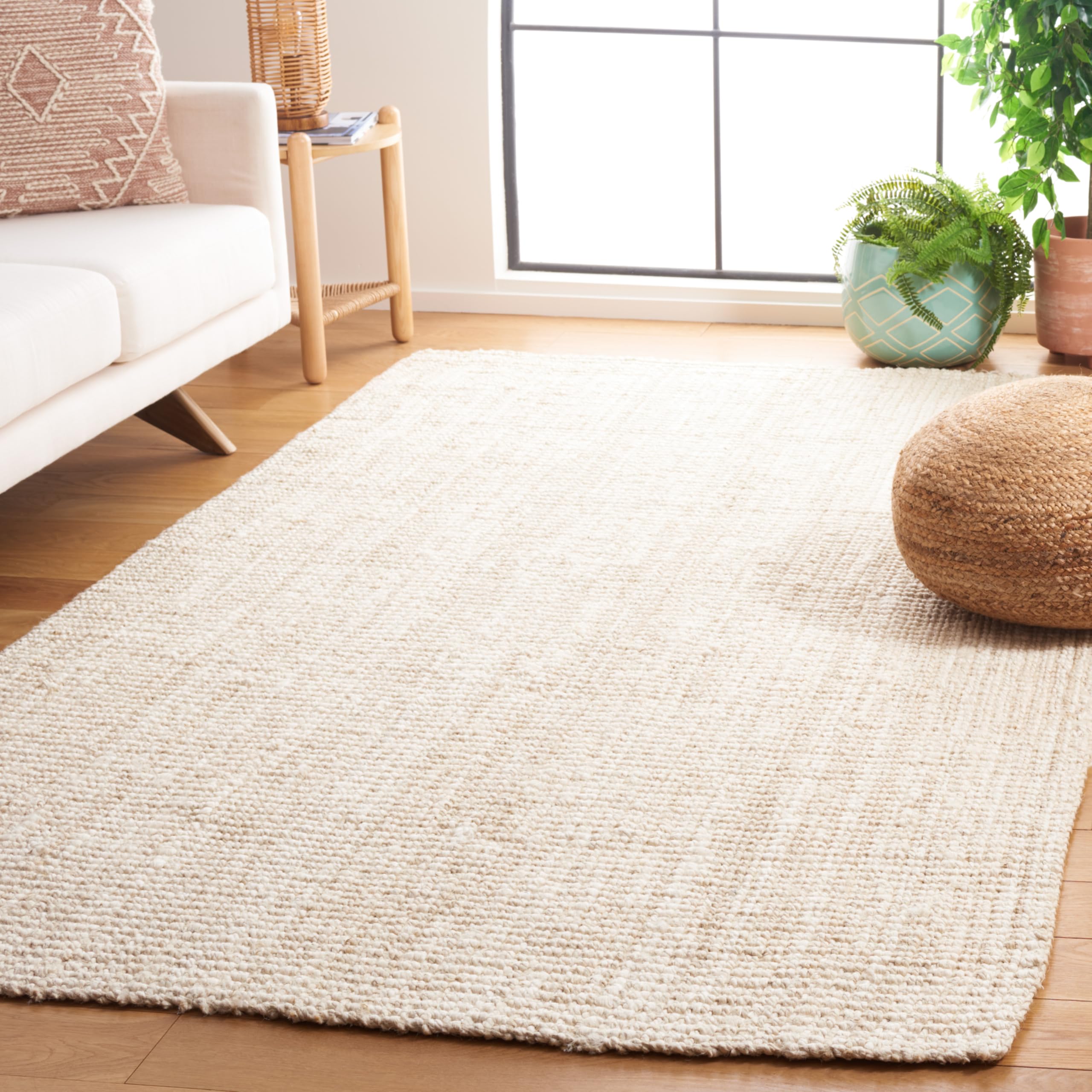 SAFAVIEH Handmade Jute Area Rug 5' x 8' - Natural Fiber Farmhouse Rug in Ivory for Living Room & Bedroom | Durable & Stylish for High Traffic Areas | Perfect for Boho, Coastal & Rustic Home Decor (NF730A)
