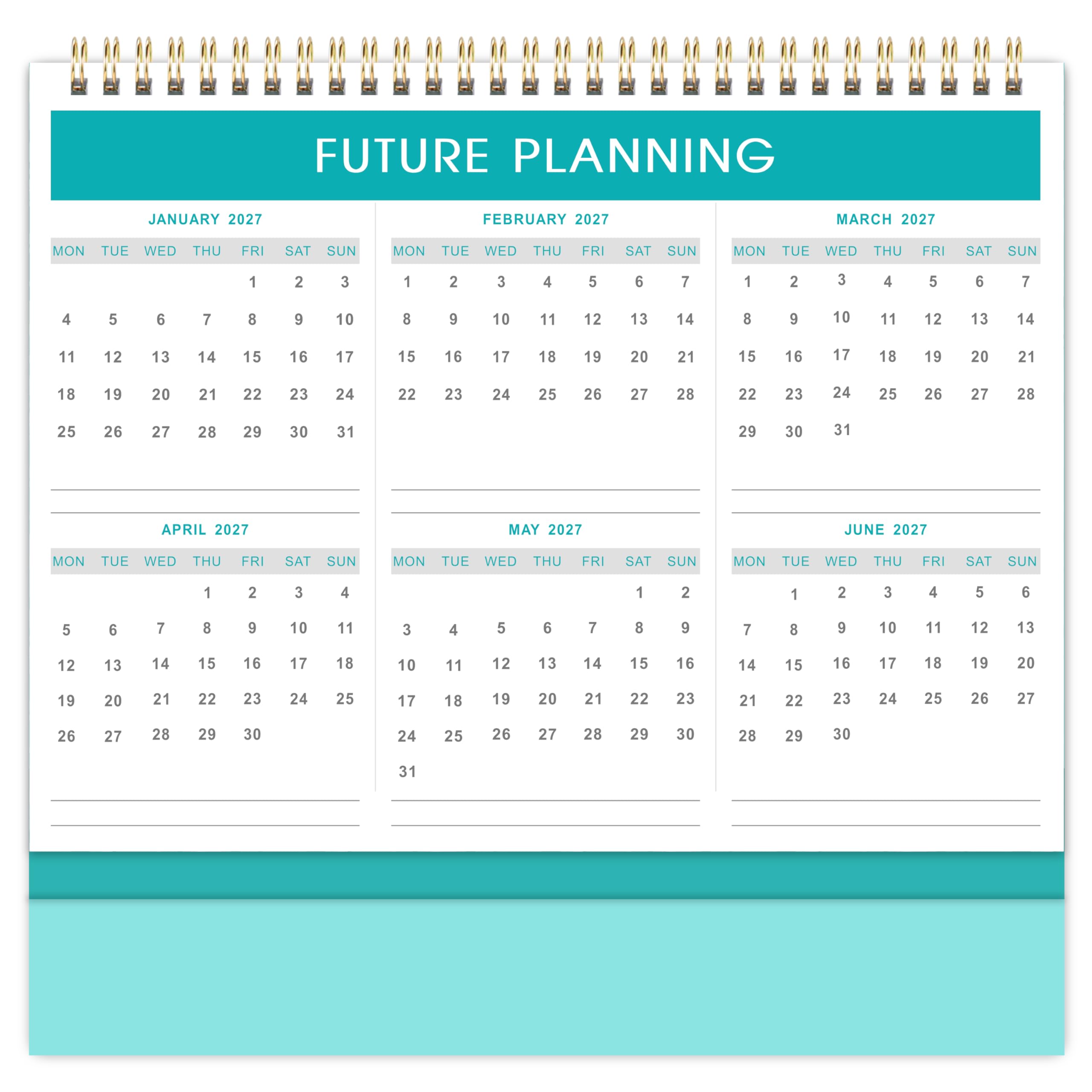 2025-2026 18-Month Desk Calendar | July 2025 to December 2026 | Monday Start | 25.3 x 20.5 x 7.8 cm | Rainbow Plaid Design | Perfect for Office, Home & School Planning
