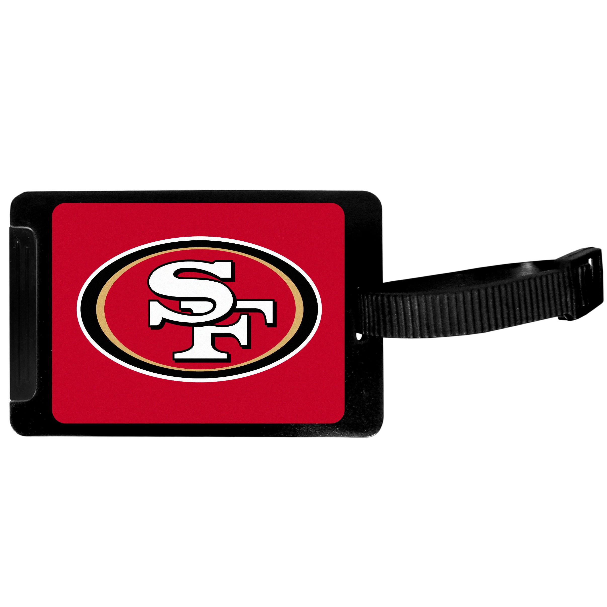 San Francisco 49ers NFL Team Logo Black Luggage Tag - 3.25 Inch Durable Travel Bag Tag for Suitcases, Backpacks & Carry-Ons - Perfect for Football Fans & Travel Accessories
