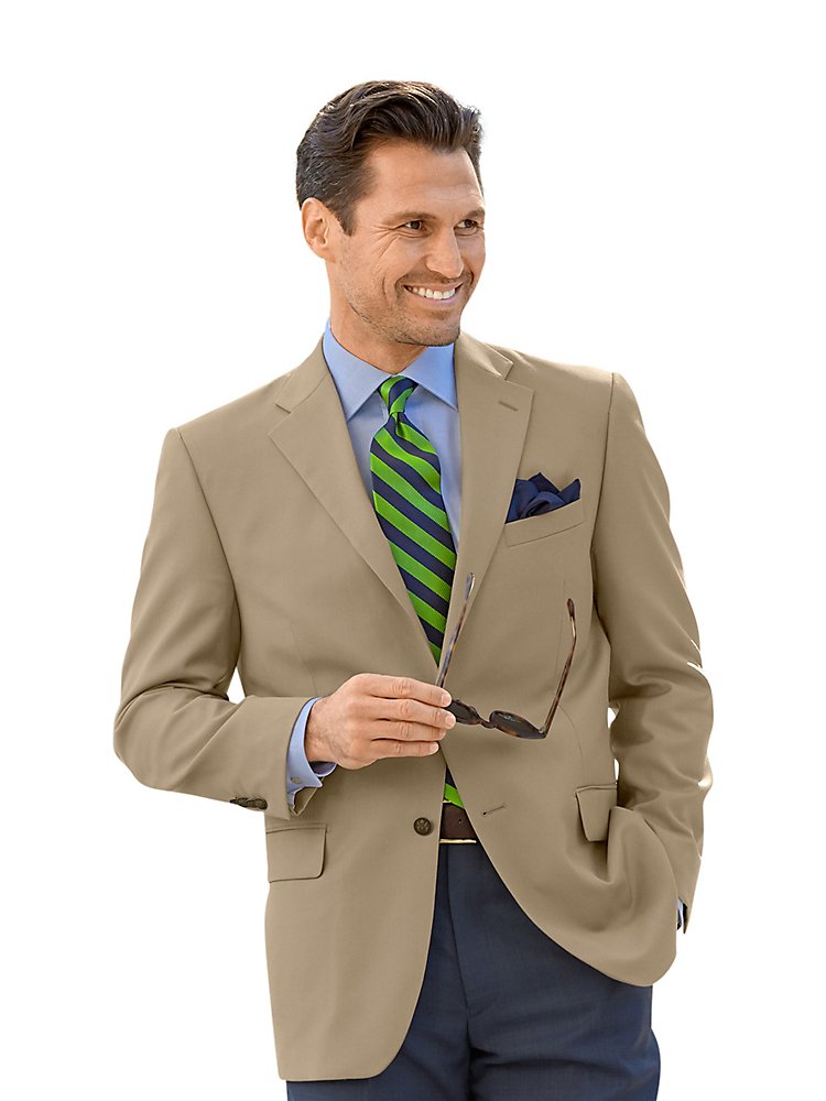 Paul Fredrick Men's Classic Fit Wool Travel Blazer - Lightweight Wrinkle-Resistant Business Jacket for Work, Travel & Formal Occasions