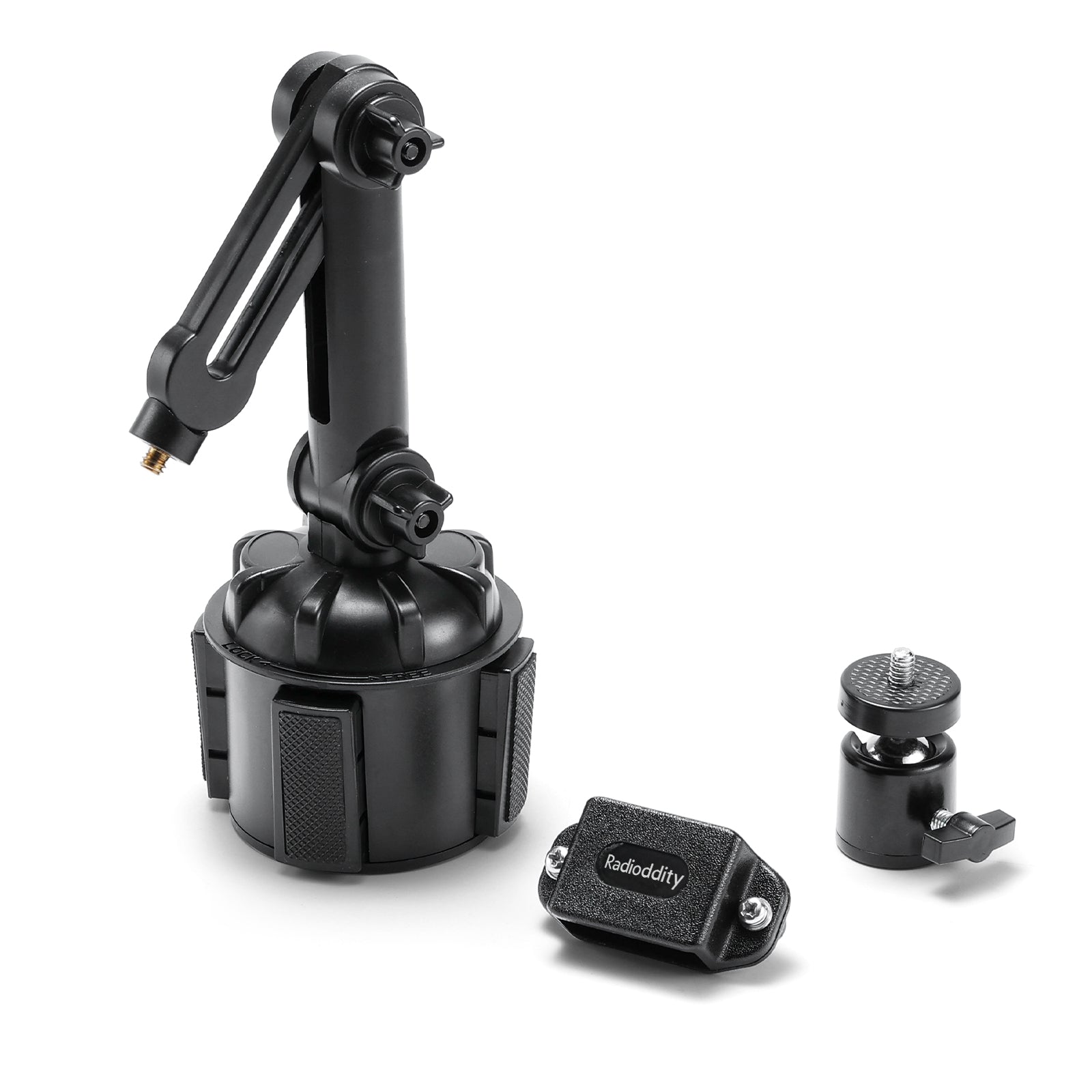Radioddity RH1 Cup Holder Radio Mount - Secure & Adjustable Car Radio Holder for CB, Ham, and Two-Way Radios - Perfect for Road Trips, Off-Roading, and Emergency Communication