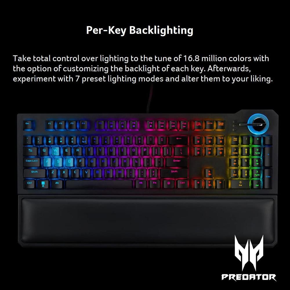 Acer KBD Gaming Mechanical Keyboard - RGB Backlit, Wired USB, Anti-Ghosting for PC Gamers | Perfect for FPS, MOBA, and Esports Gaming