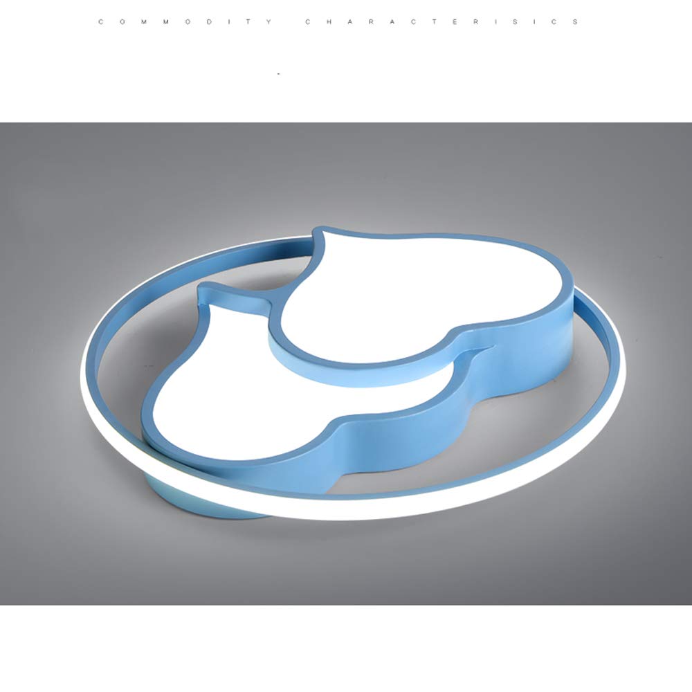 LITFAD Acrylic Heart LED Ceiling Light - Dimmable Modern Flush Mount Lamp for Kids Bedroom, Nursery, or Playroom - Remote Control & Stepless Dimming - Nordic Style Candy Blue - Perfect for Romantic Decor, Children's Rooms, and Cozy Spaces