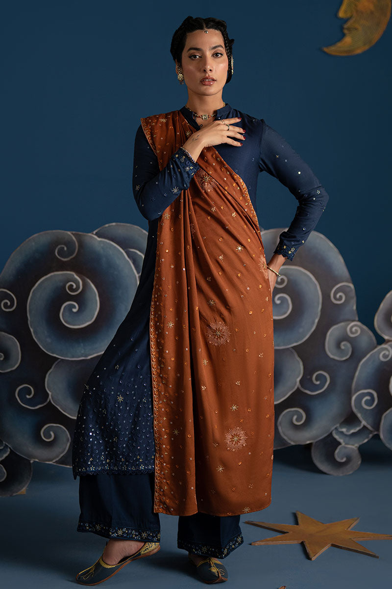 MOONLIGHT STAR 3-Piece Women's Ethnic Outfit Set (Shirt, Pants & Dupatta) - Traditional Indian Kurti Set for Festivals, Weddings & Special Occasions