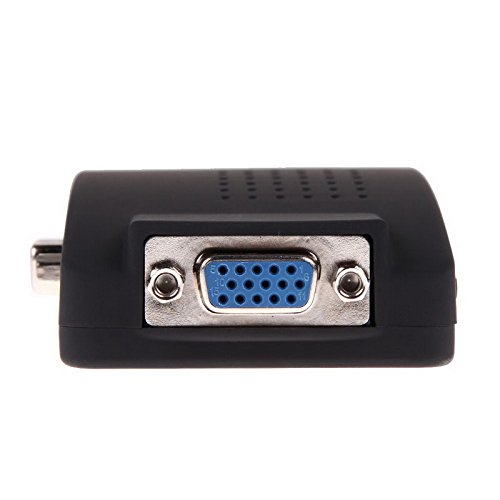 axGear RCA Composite S-Video to VGA Converter Adapter for HDTV, Monitor & Projector - Wide Screen Video Signal Conversion for Home Theater, Gaming & Presentations
