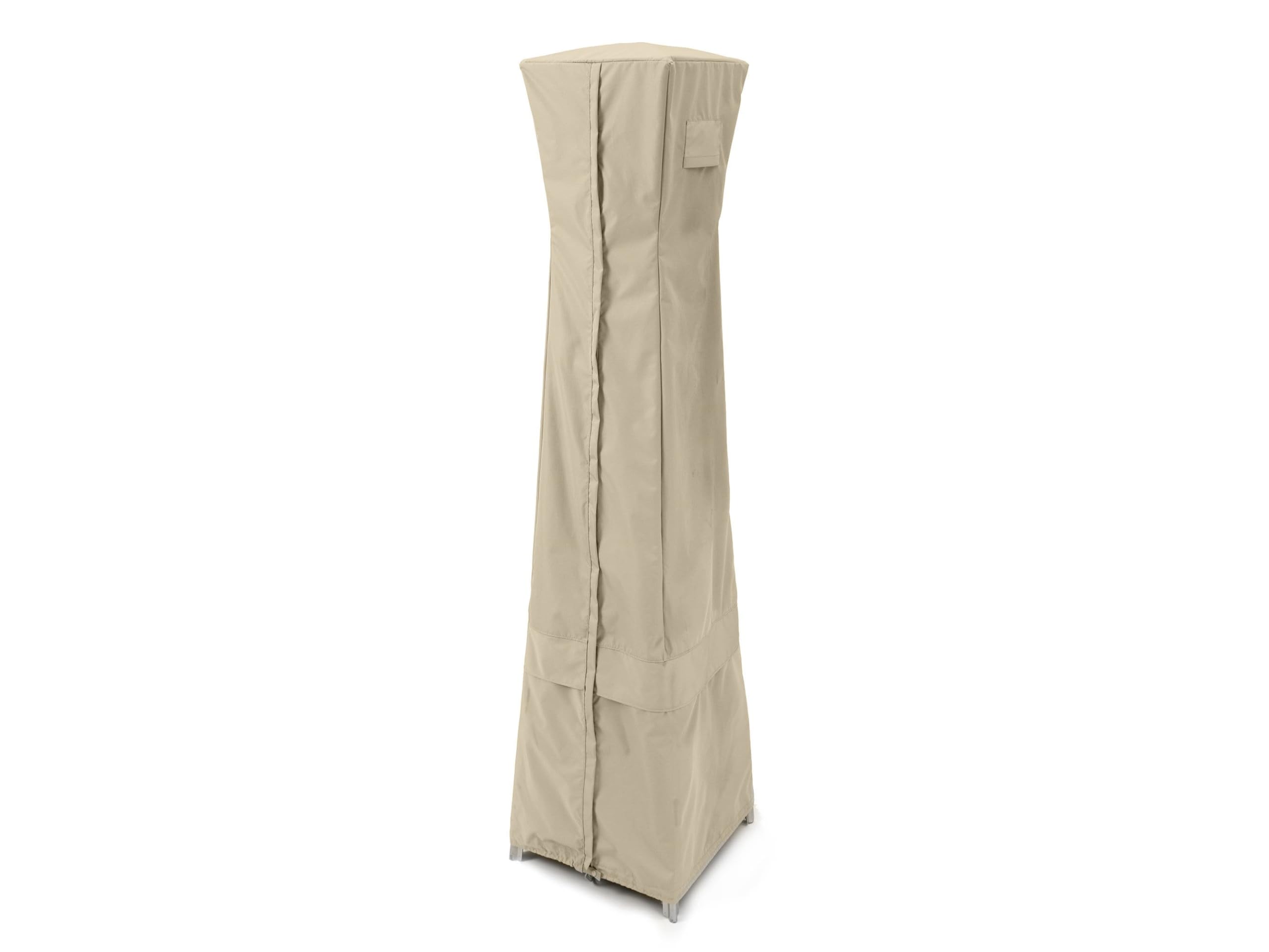 Weatherproof Square Patio Heater Cover - Heavy Duty Polyester with Elastic Hem & Waterproof Zipper - Fits 18