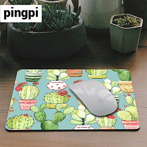 Non-Slip Rubber Mouse Pad with Cacti in Pots Design - 9.5