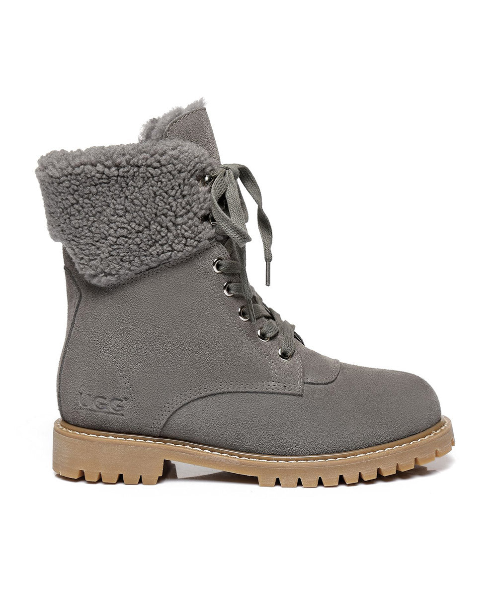 Women's UGG Mimi Lace Boots - Cozy Winter Shearling Lined Snow Boots for Women | Waterproof & Comfortable | Perfect for Snowy Days, Outdoor Activities & Casual Wear