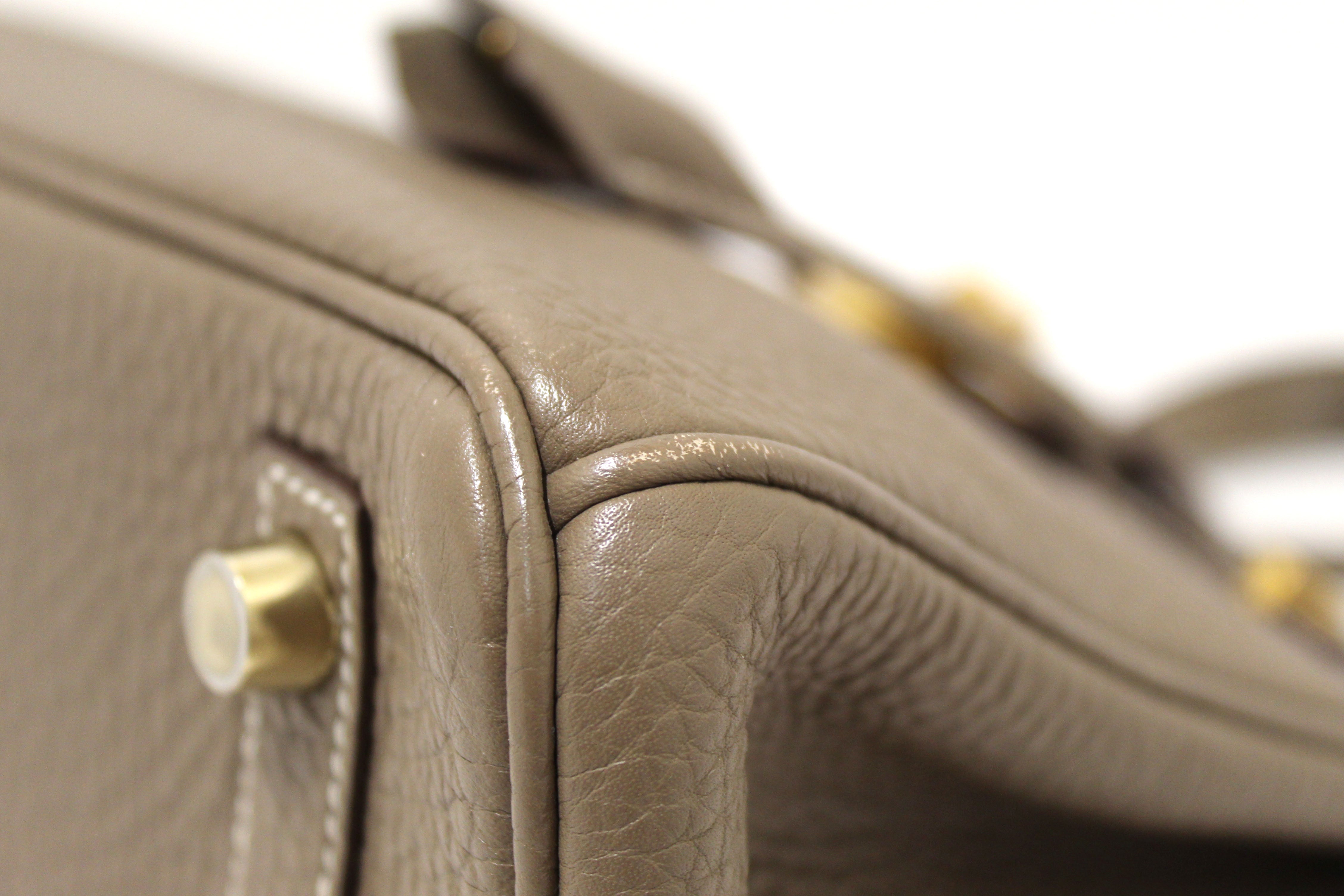 Authentic Hermes Birkin 25 Handbag in Etoupe Togo Leather - Luxury Designer Purse for Women, Perfect for Work, Travel & Special Occasions