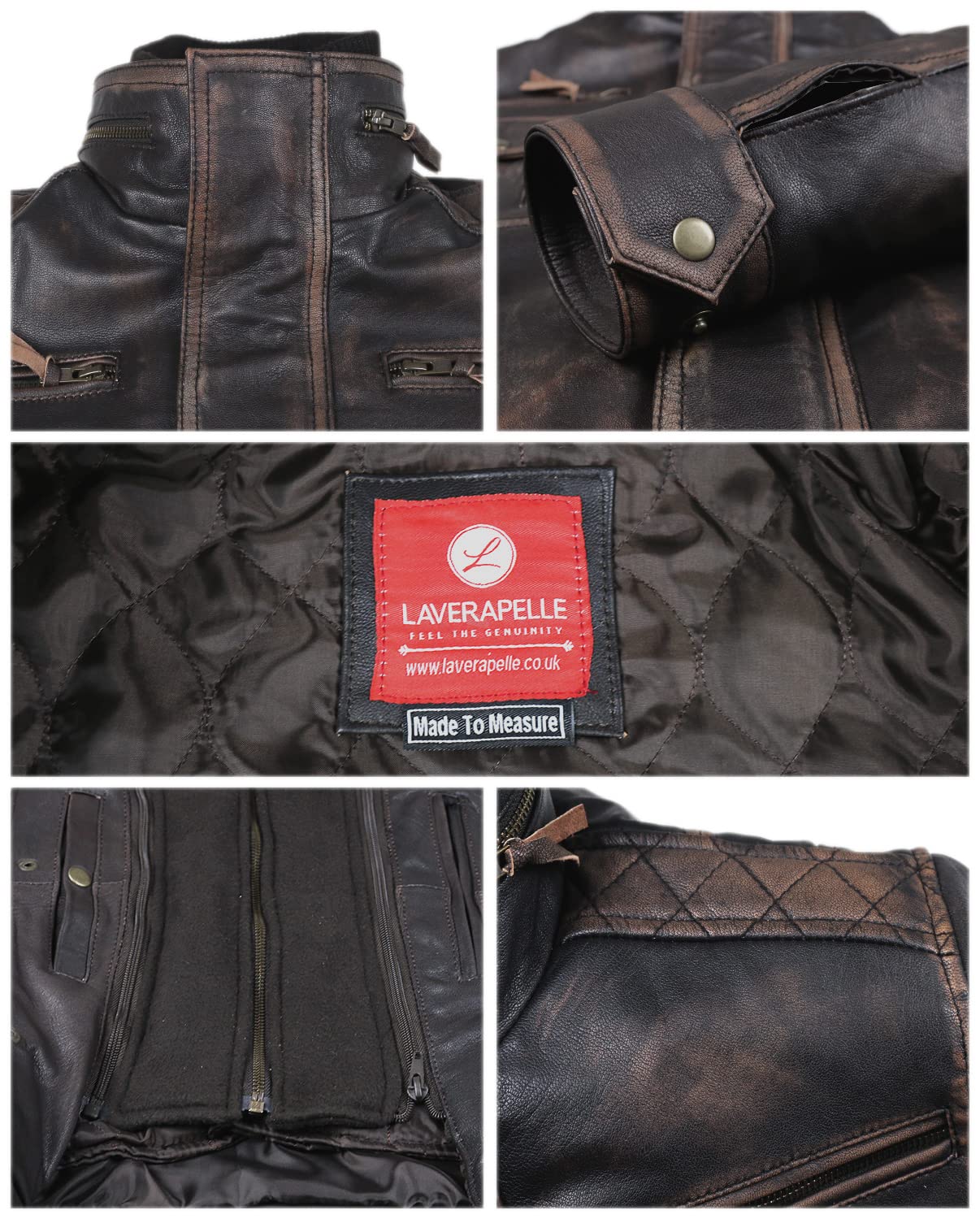 Laverapelle Men's Genuine Cowhide Ruboff Leather Jacket - Black Racer Style Biker Jacket for Motorcycle Riding & Casual Wear