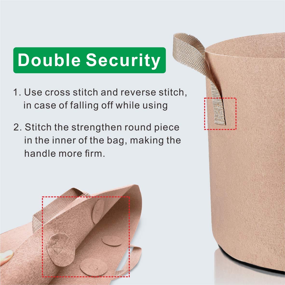 24-Pack 25 Gallon Tan Fabric Grow Bags - Breathable Aeration Pots for Nursery, Garden & Planting | Durable Container for Vegetables, Fruits & Flowers | Perfect for Indoor & Outdoor Gardening