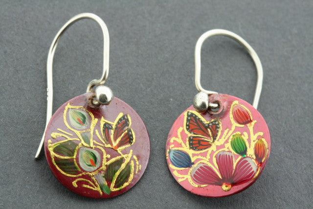Handmade Painted Copper Hoops - Elegant Circle Earrings for Women | Boho Chic Jewelry for Everyday Wear & Special Occasions