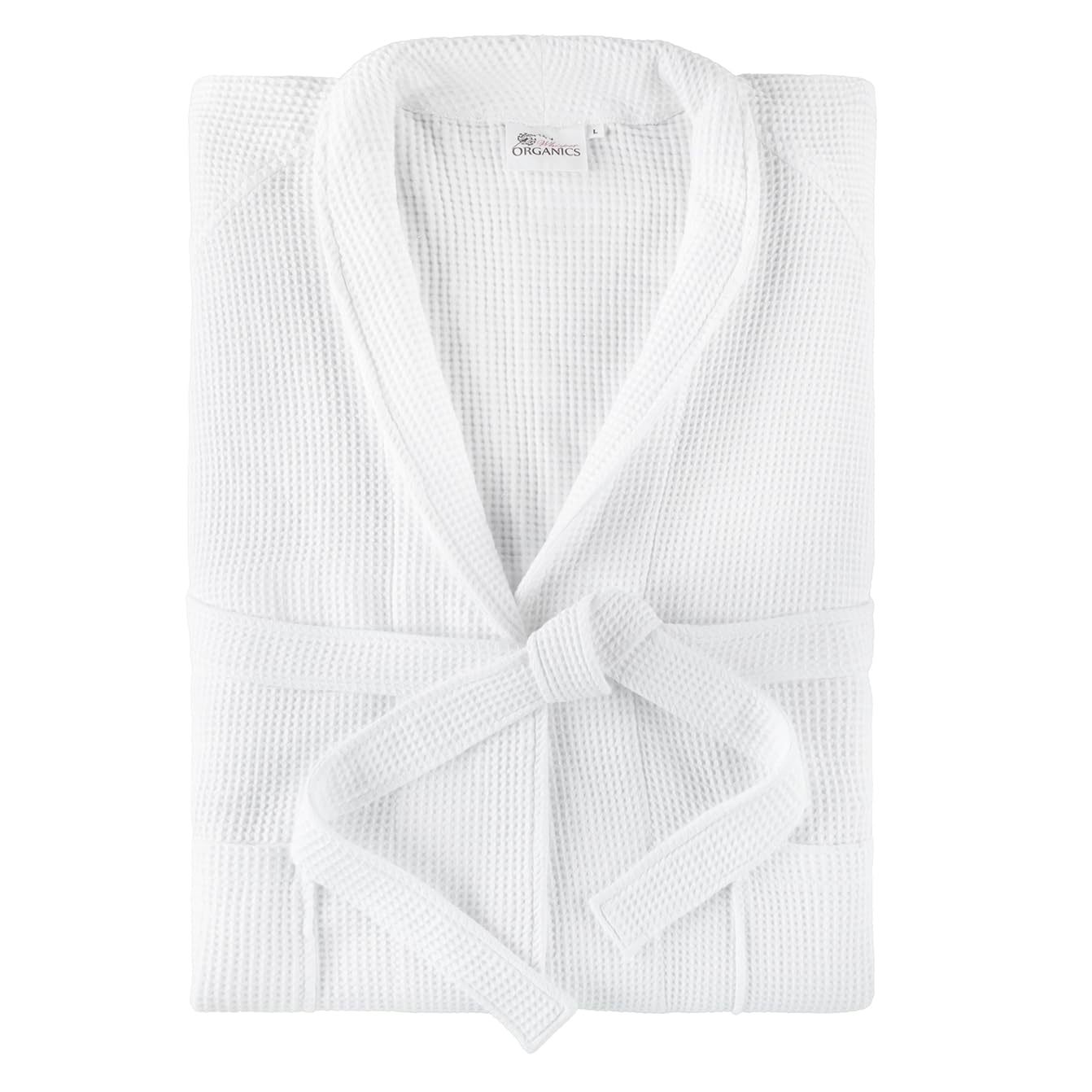 Whisper Organics Soft Waffle Bathrobe - GOTS & Fairtrade Certified 100% Organic Cotton Unisex Bathrobe for Men & Women - Cozy Spa, Lounge & Post-Shower Wear