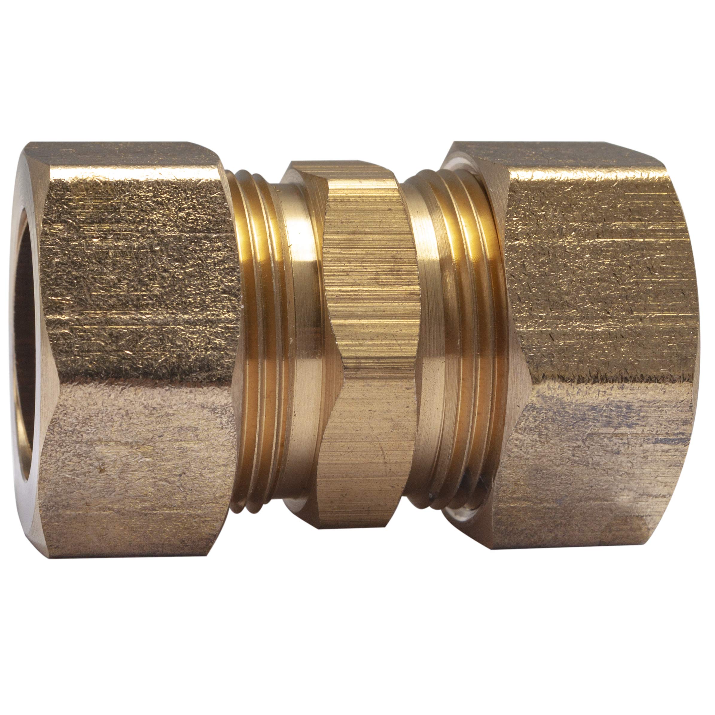 LTWFITTING 7/8-Inch OD Brass Compression Union Fitting - Pack of 50 - High Quality Brass Pipe Connector for Plumbing, HVAC and Water Supply Systems - Perfect for Home Repair, Industrial and Commercial Applications
