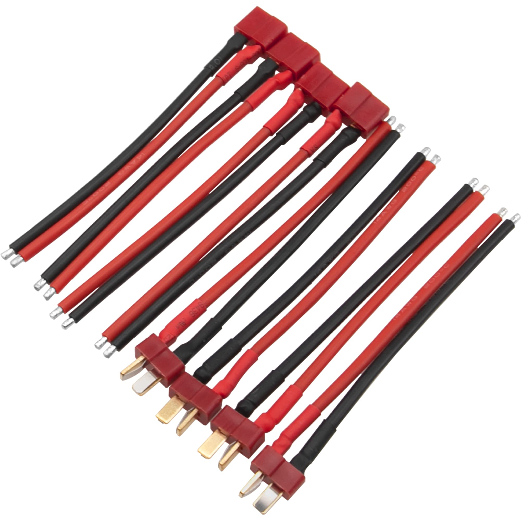 4 Pairs HIRCQOO T-Plug Deans Connectors - Male & Female 14AWG 3.93