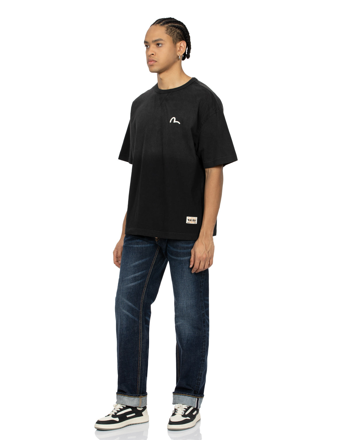 Seagull and Brushstroke Style Godhead Print Loose Fit T-Shirt - Casual Graphic Tee for Men & Women - Perfect for Streetwear, Beach Outings, and Everyday Fashion